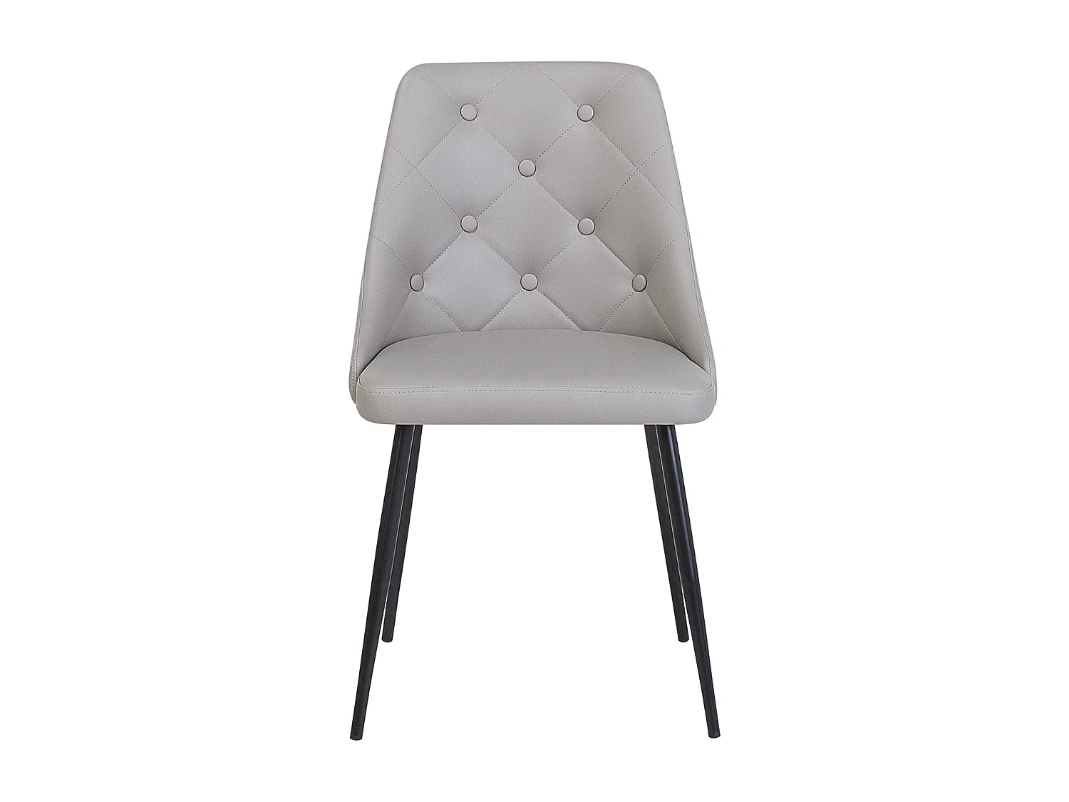 Esszimmerstuhl 2er Set Kunstleder hellgrau gesteppt Chesterfield Stil Valerie