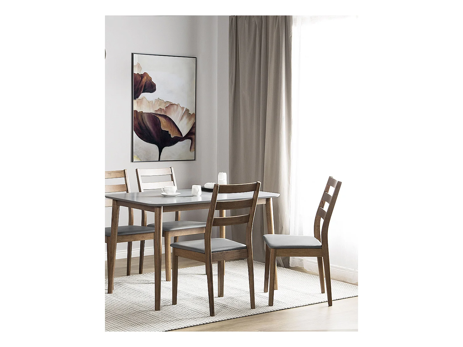 Conjunto de 2 sillas de comedor MODESTO Madera Gris