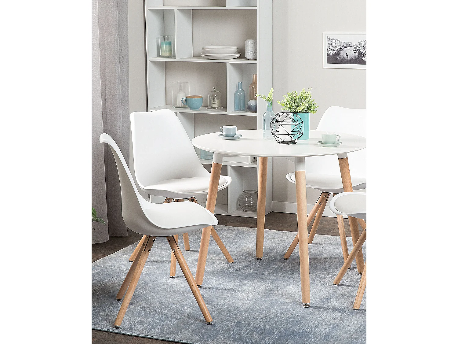 Esszimmerstuhl 2er Set Kunstleder in Weiß Küchenstühle Moderne Essstühle Dakota