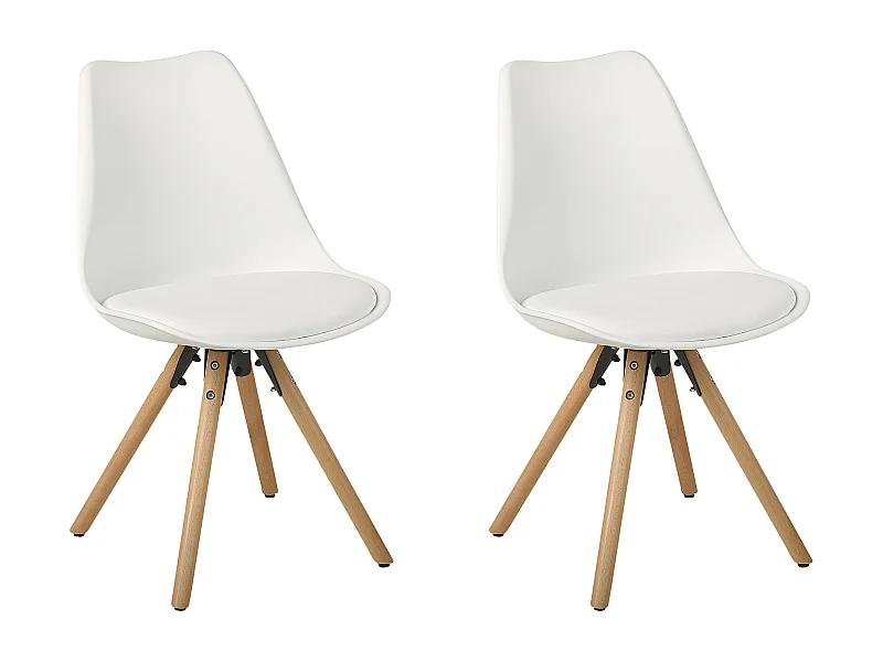 Lot de 2 chaises de salle à manger DAKOTA Blanc