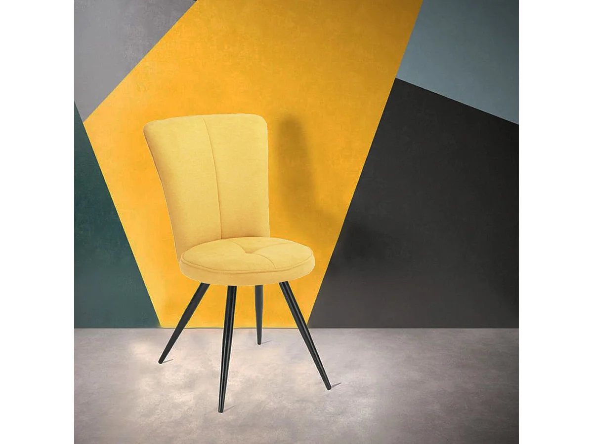 PARIL - Lot de 2 Chaises Matelassées Jaunes