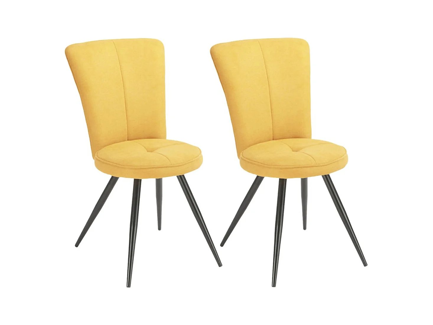 PARIL - Lot de 2 Chaises Matelassées Jaunes