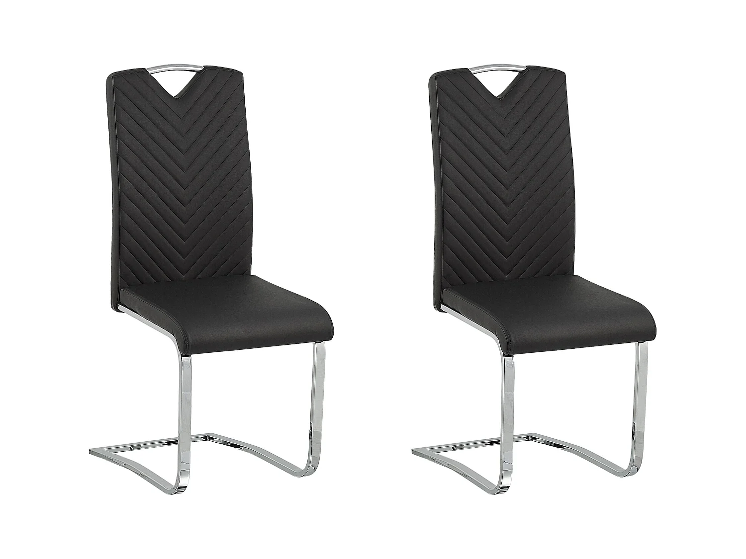 Set di 2 sedie da pranzo PICKNES Pelle sintetica Nero