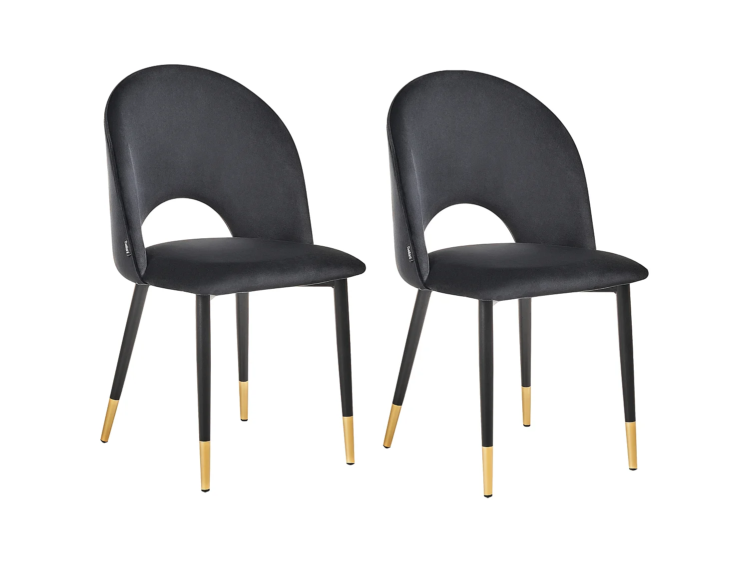 Set van 2 eetkamerstoelen MAGALIA Fluweel Zwart