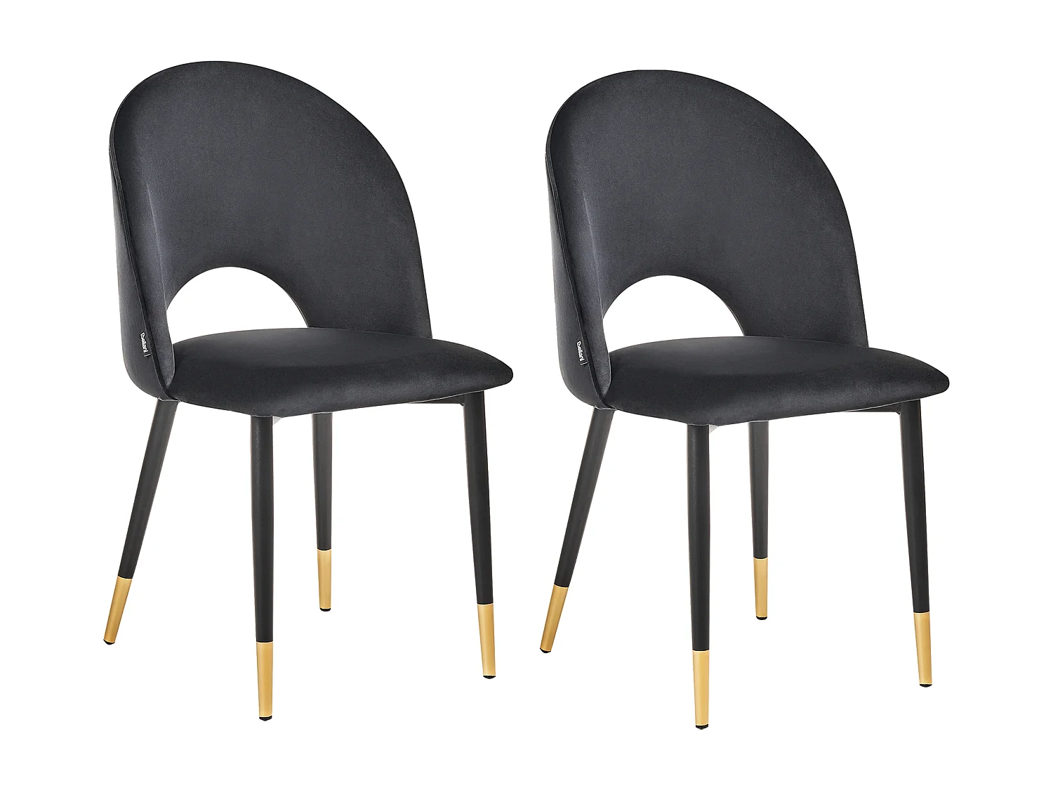 Set van 2 eetkamerstoelen MAGALIA Fluweel Zwart