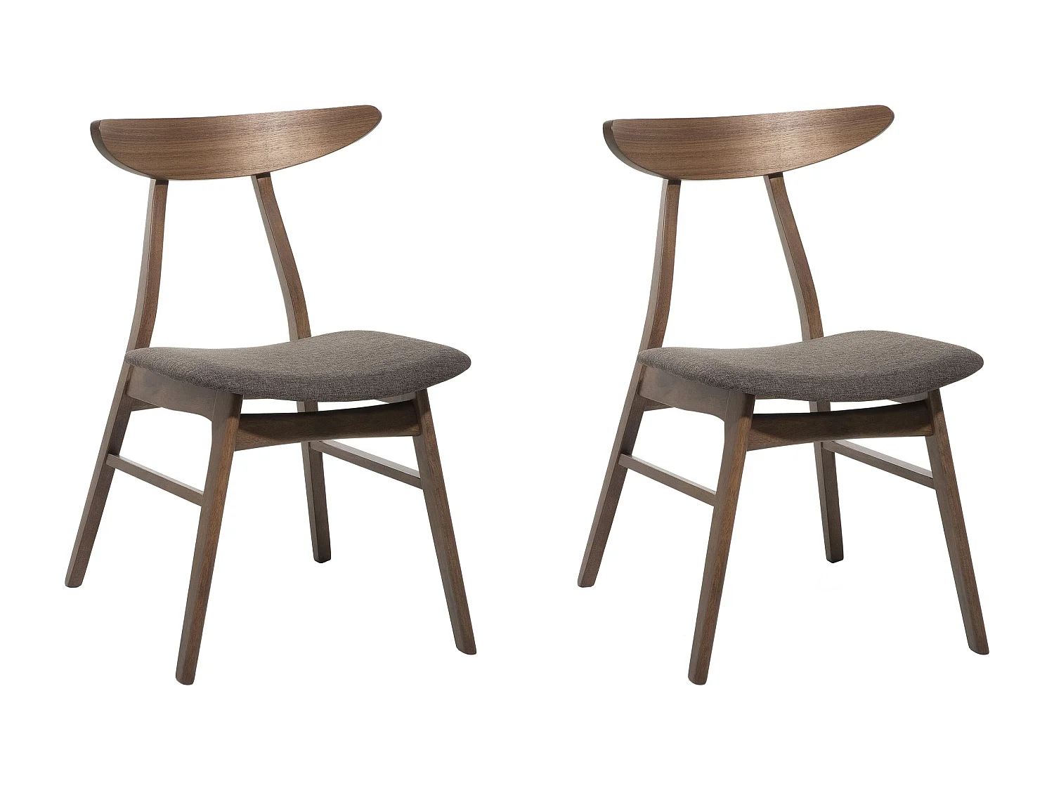 Set van 2 eetkamerstoelen LYNN Hout Donkergrijs