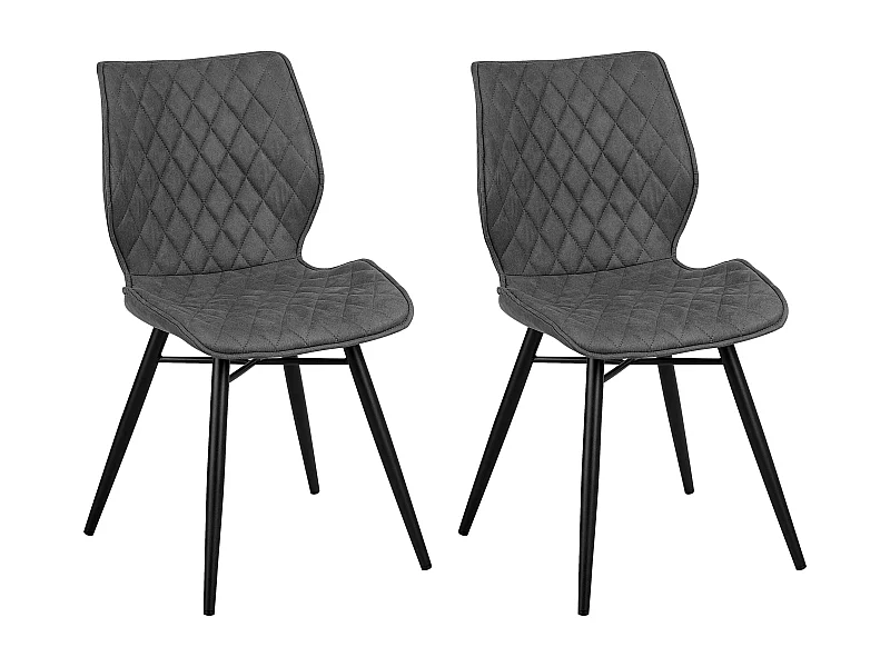 Lot de 2 chaises de salle à manger LISLE Gris