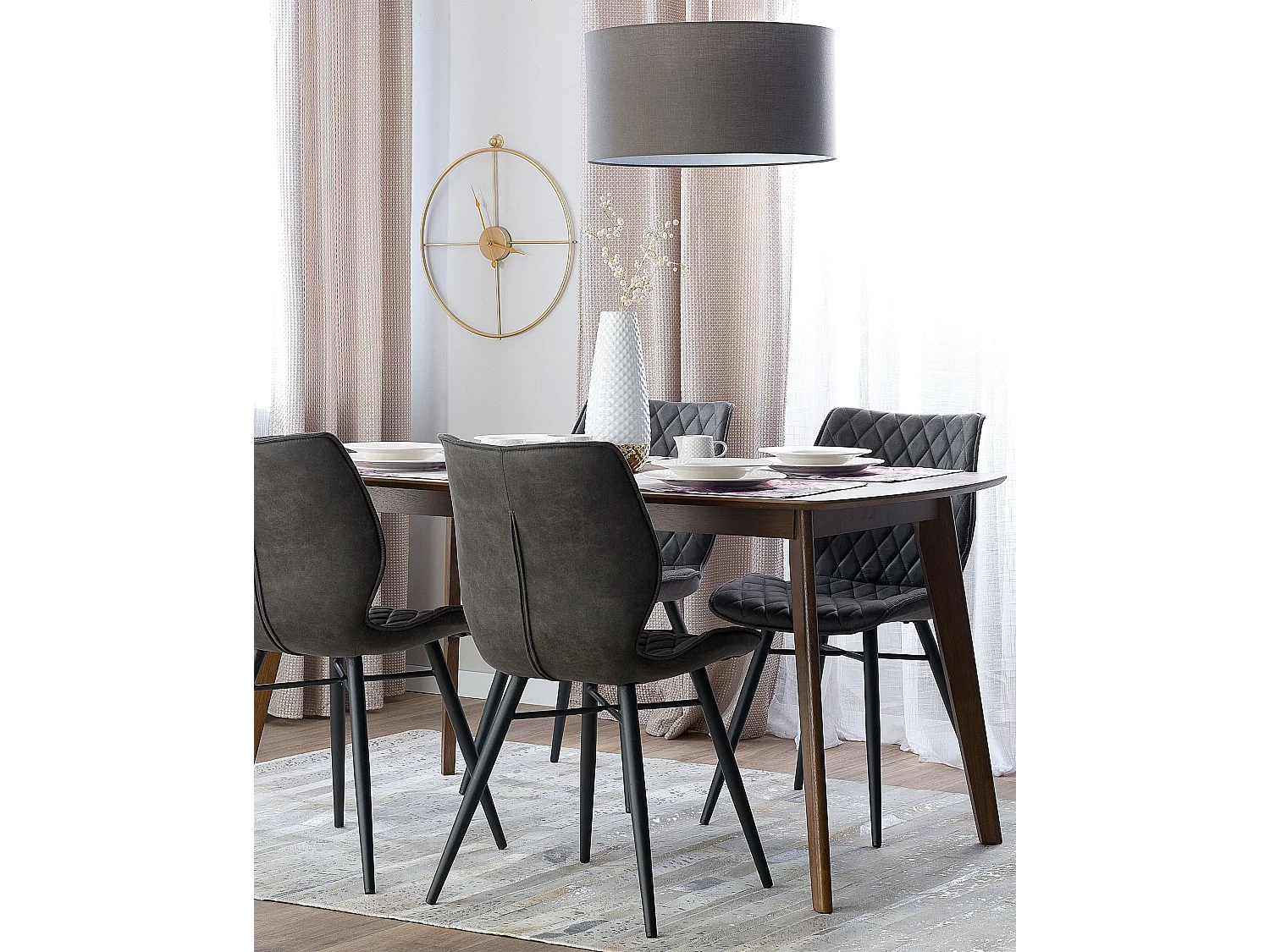 Conjunto de 2 cadeiras de jantar LISLE Cinzento