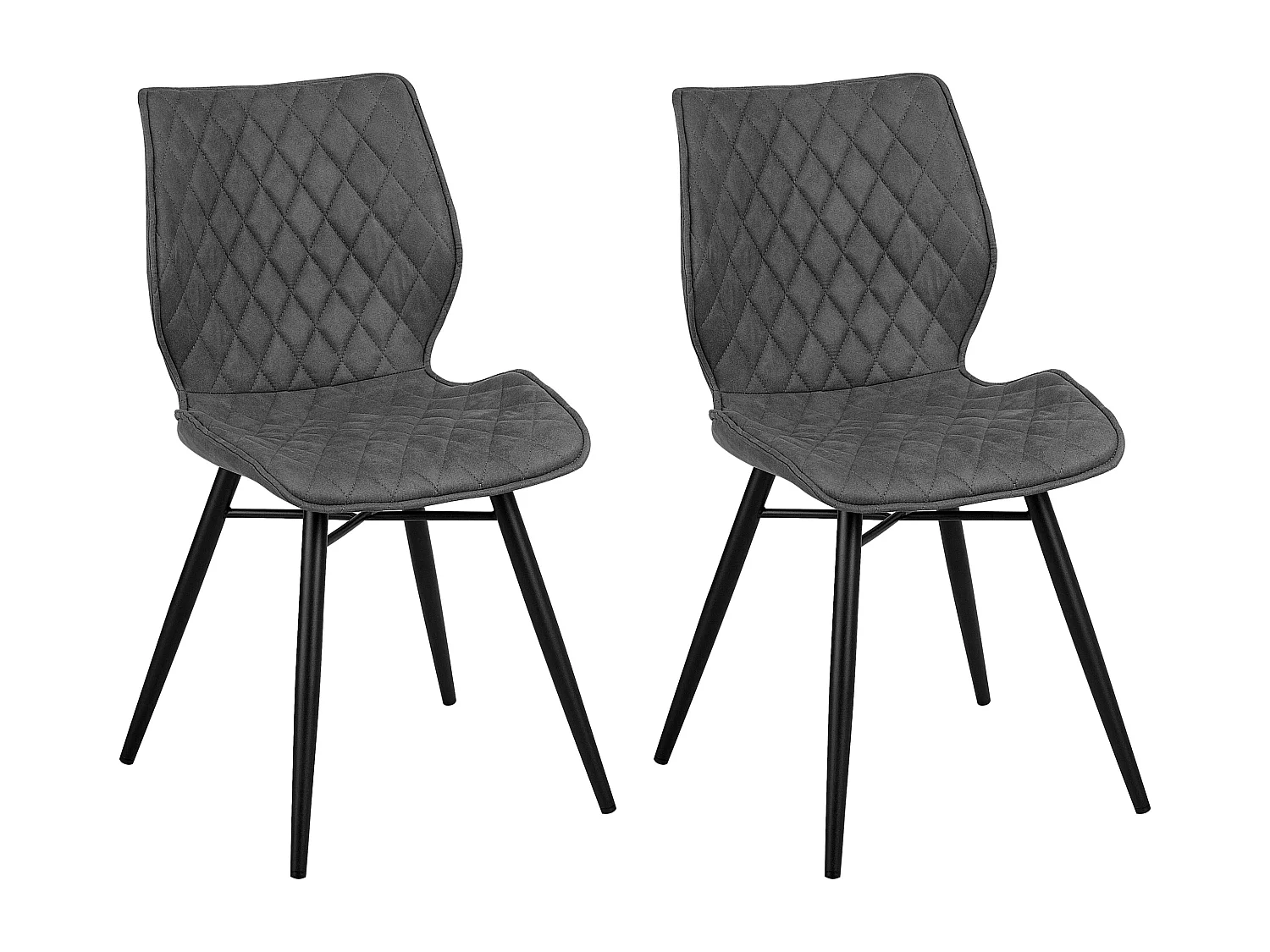 Conjunto de 2 cadeiras de jantar LISLE Cinzento