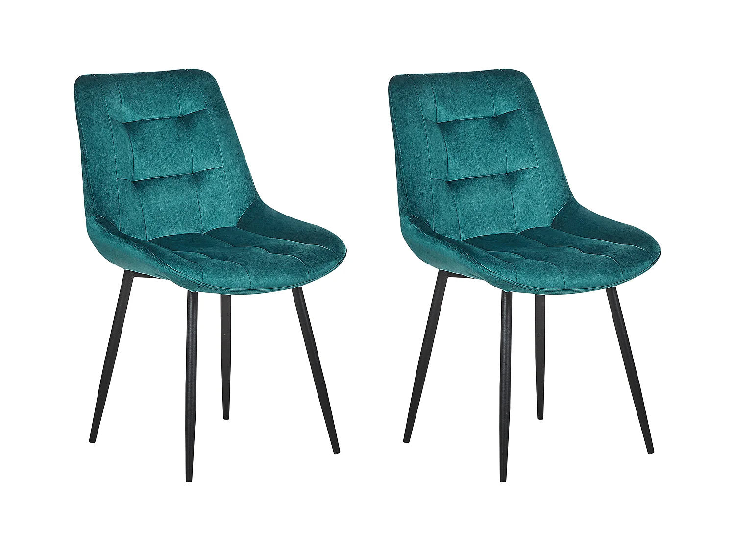 Lot de 2 chaises de salle à manger MELROSE Velours Turquoise