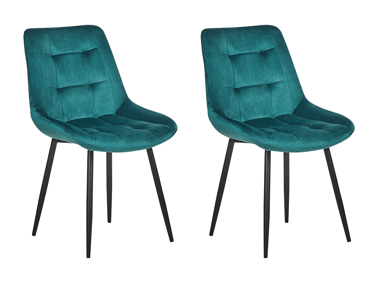 Lot de 2 chaises de salle à manger MELROSE Velours Turquoise