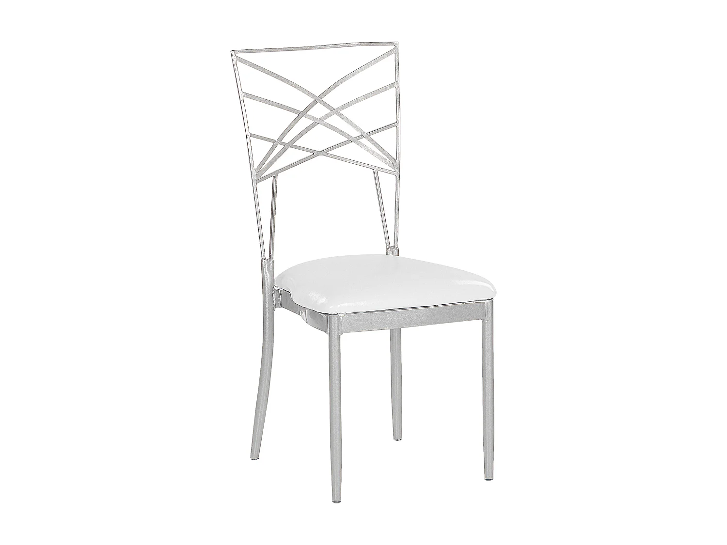 Conjunto de 2 cadeiras de jantar GIRARD Metal Prateado