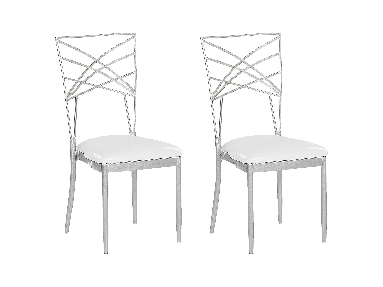 Lot de 2 chaises de salle à manger GIRARD Métal Argenté