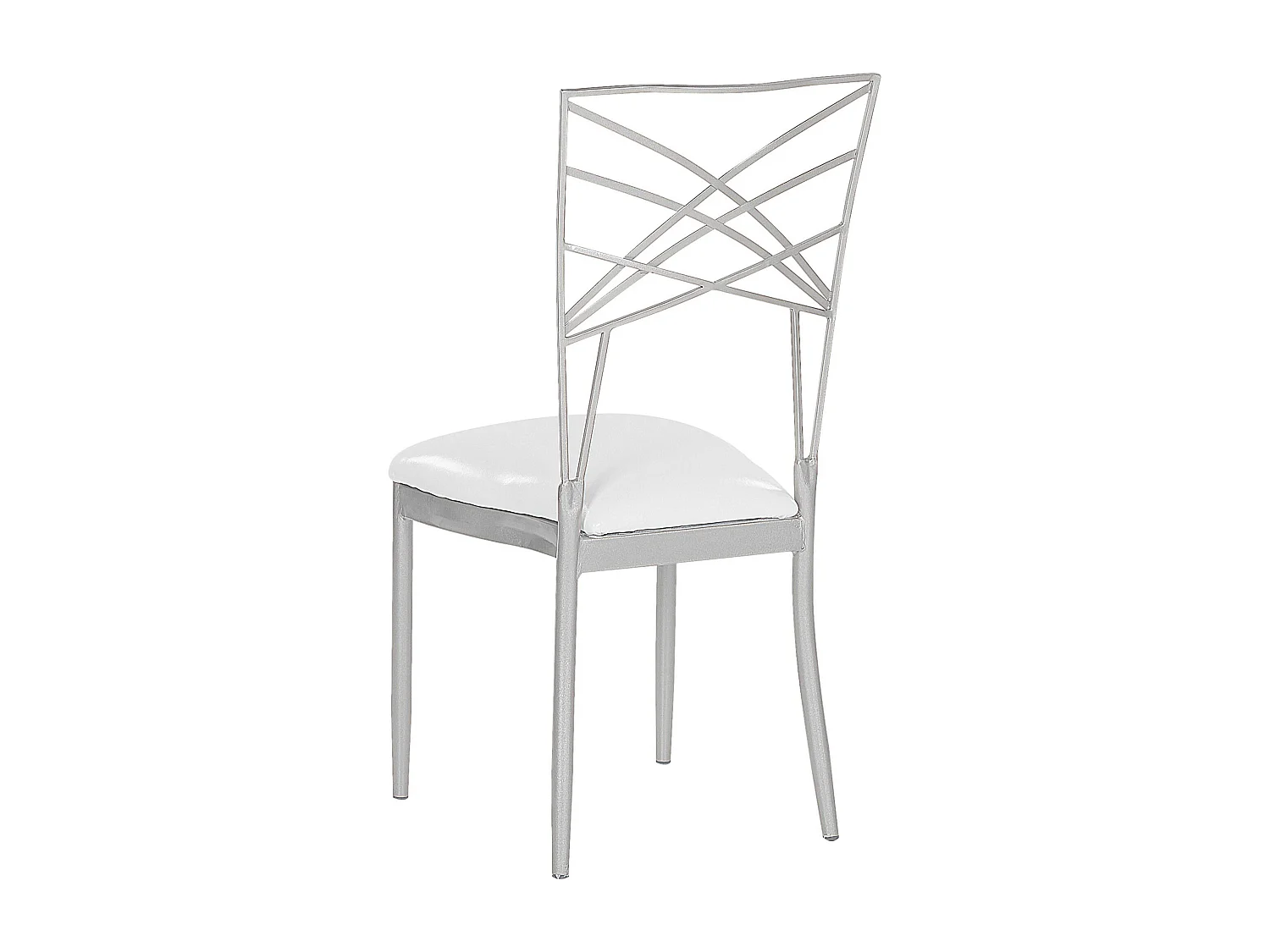 Lot de 2 chaises de salle à manger GIRARD Métal Argenté