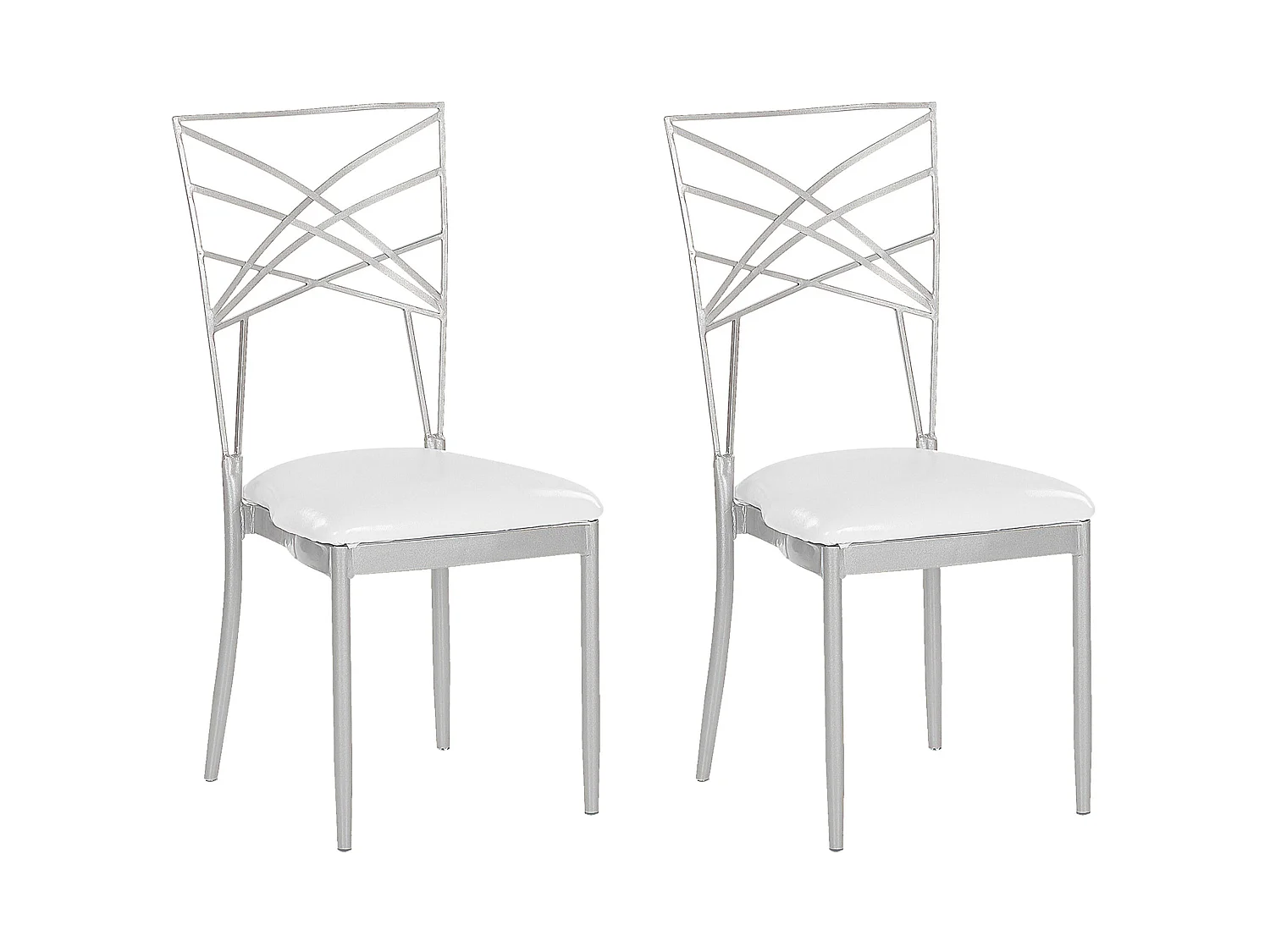 Set van 2 eetkamerstoelen GIRARD Metaal Zilver