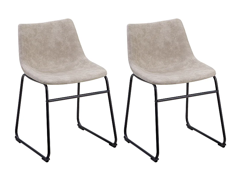 Set van 2 eetkamerstoelen BATAVIA Beige