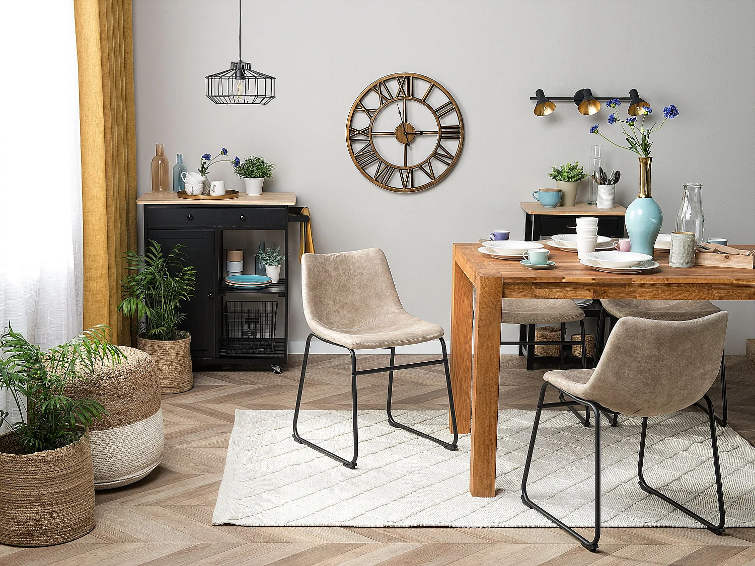 Set van 2 eetkamerstoelen BATAVIA Beige