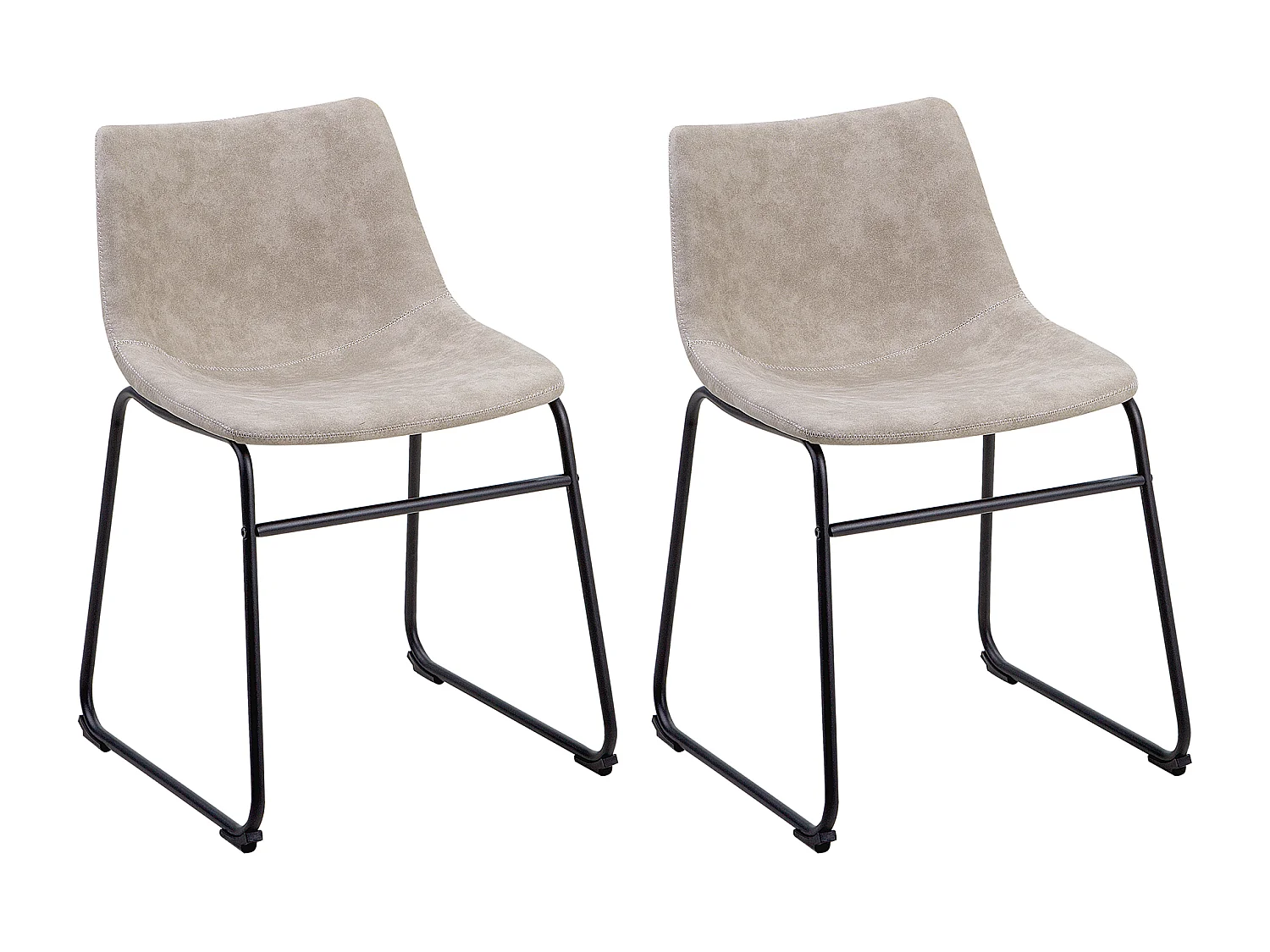Lot de 2 chaises de salle à manger BATAVIA Tissu Beige