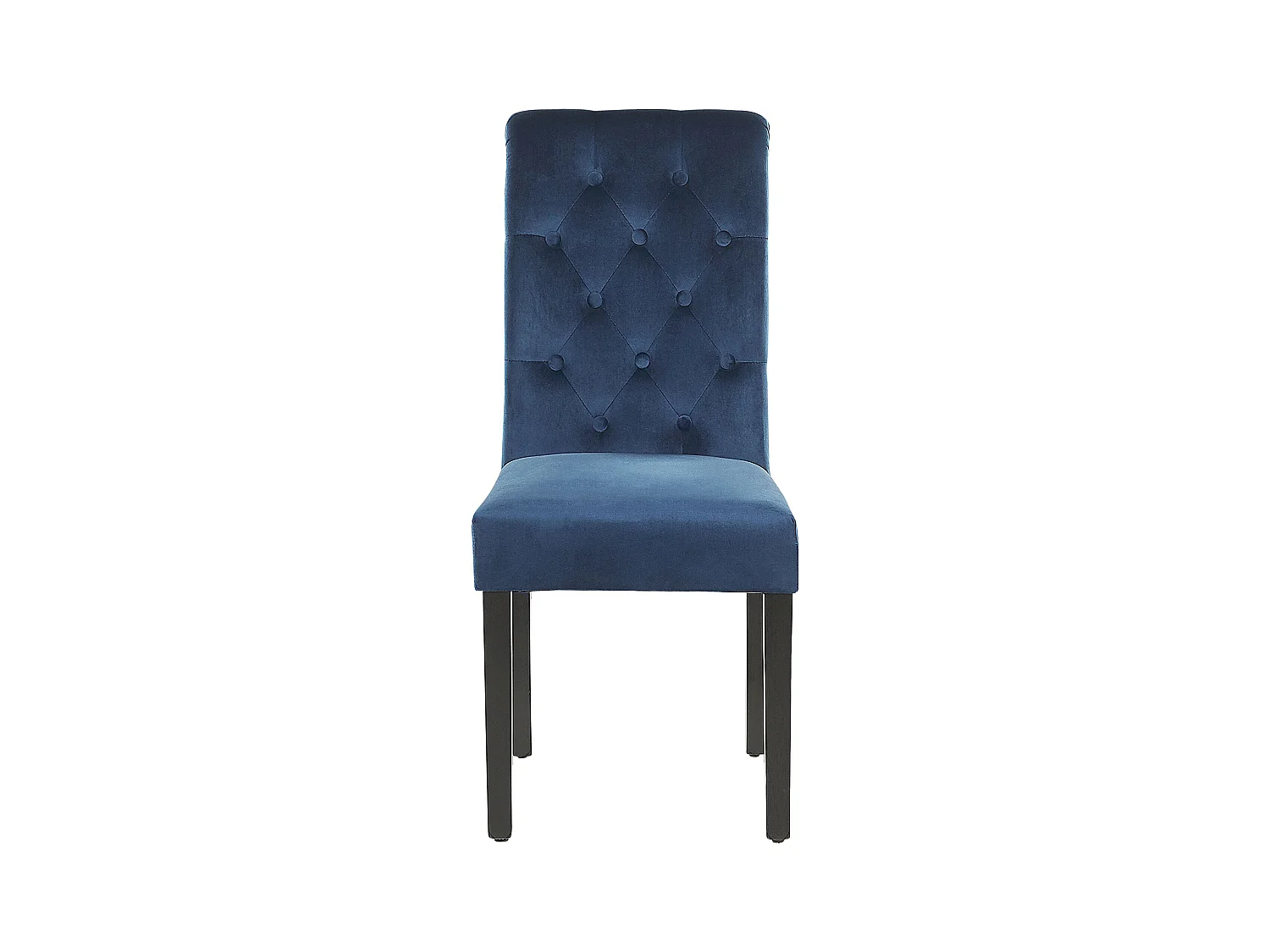 Set van 2 eetkamerstoelen VELVA II Fluweel Donkerblauw