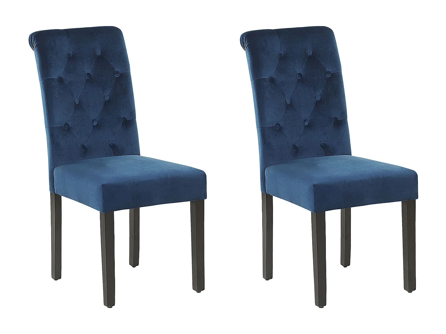 Lot de 2 chaises de salle à manger VELVA II Velours Bleu foncé