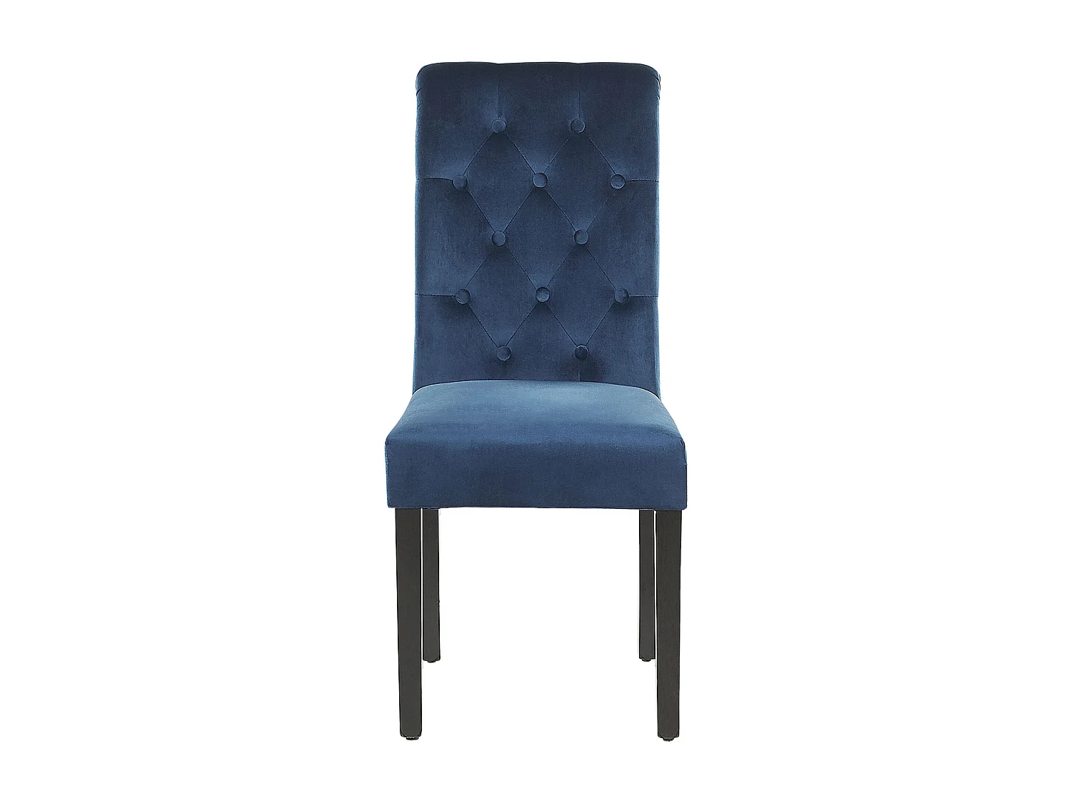 Lot de 2 chaises de salle à manger VELVA II Velours Bleu foncé