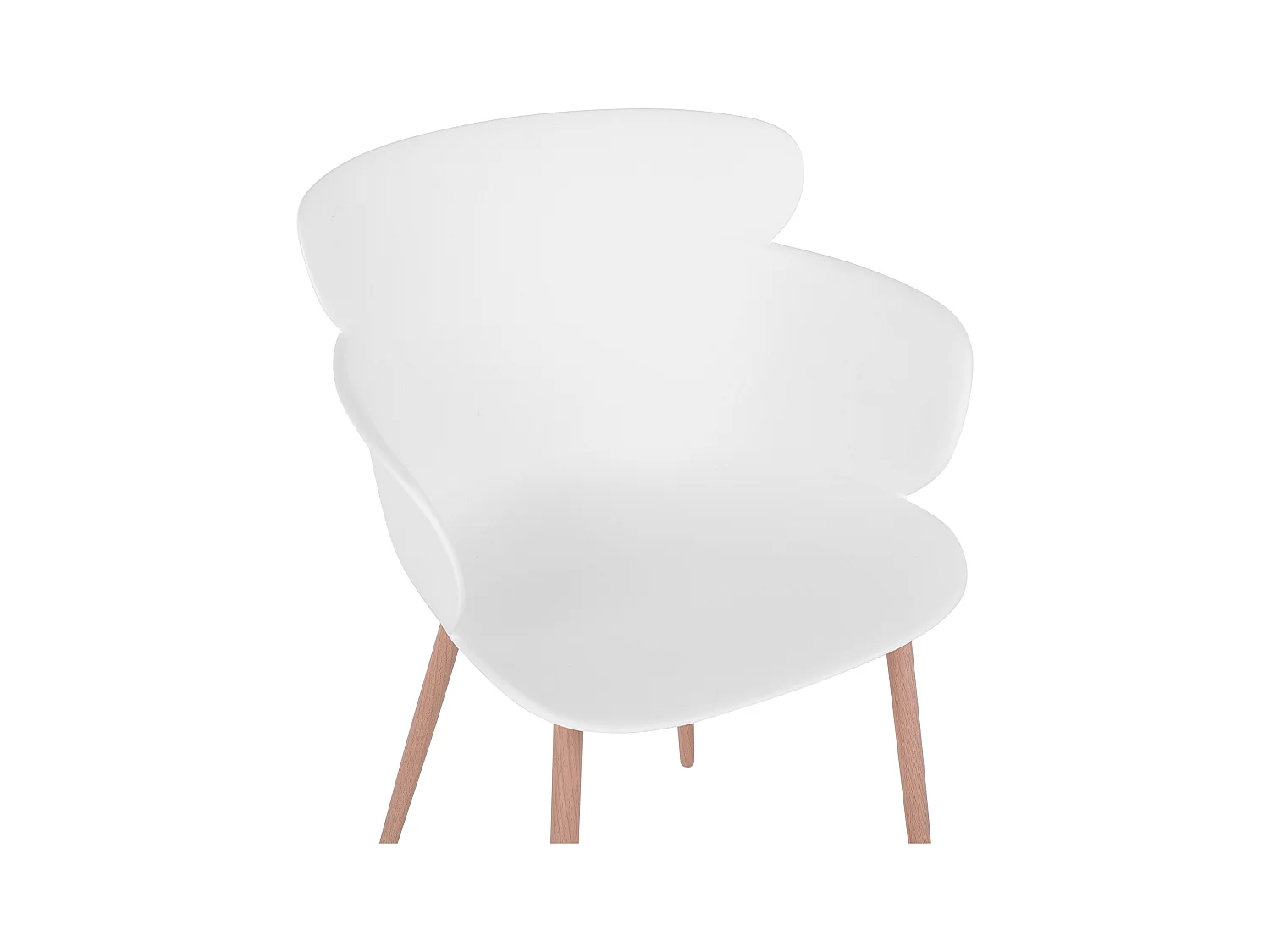 Weißes 2er Set Esszimmerstuhl aus Kunststoff Sumkley