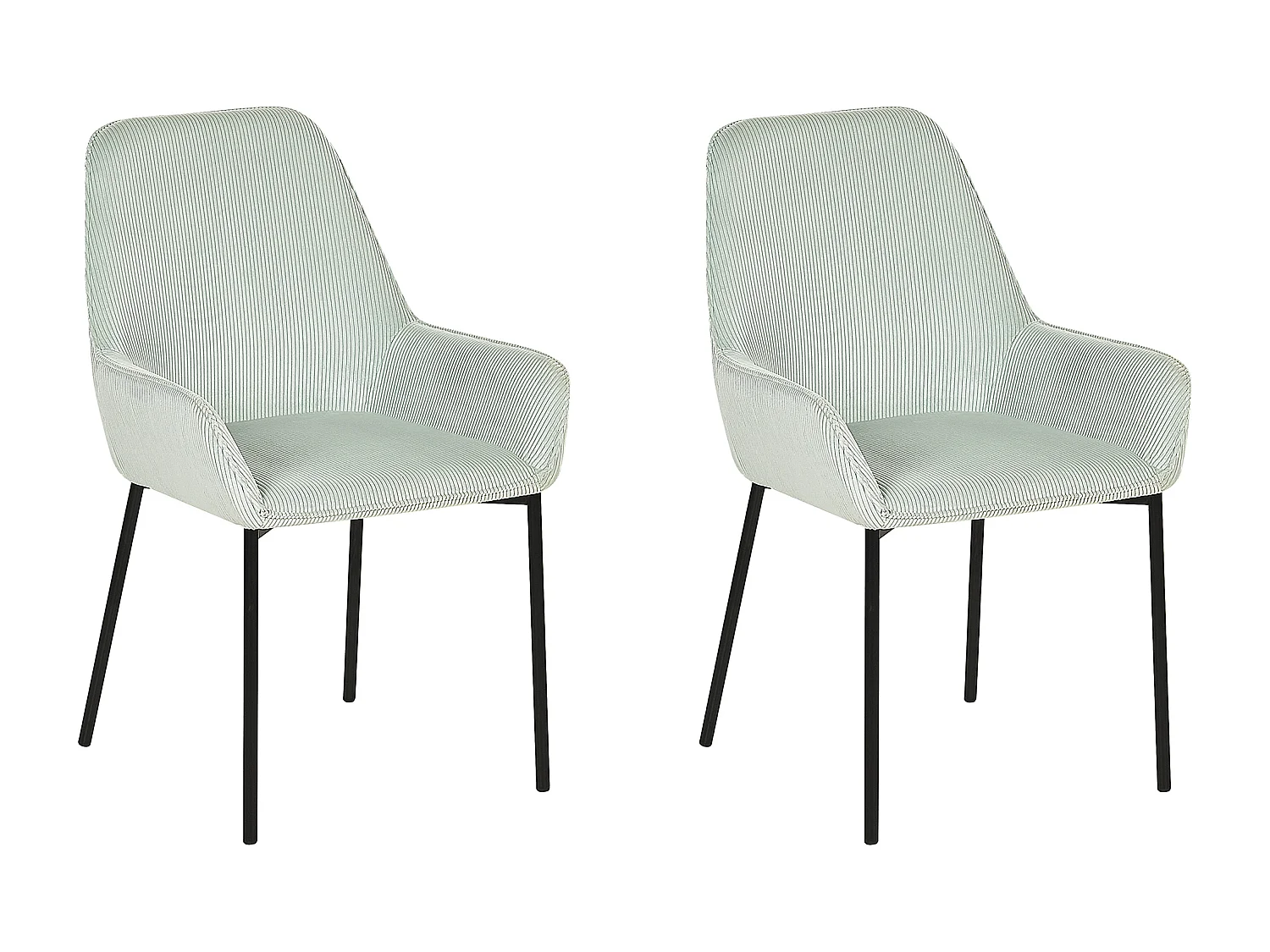 Lot de 2 chaises de salle à manger LOVERNA Velours côtelé Vert menthe