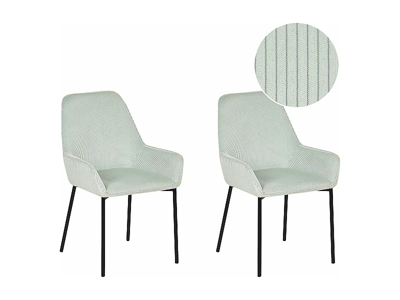 Set van 2 eetkamerstoelen LOVERNA Corduroy Mintgroen