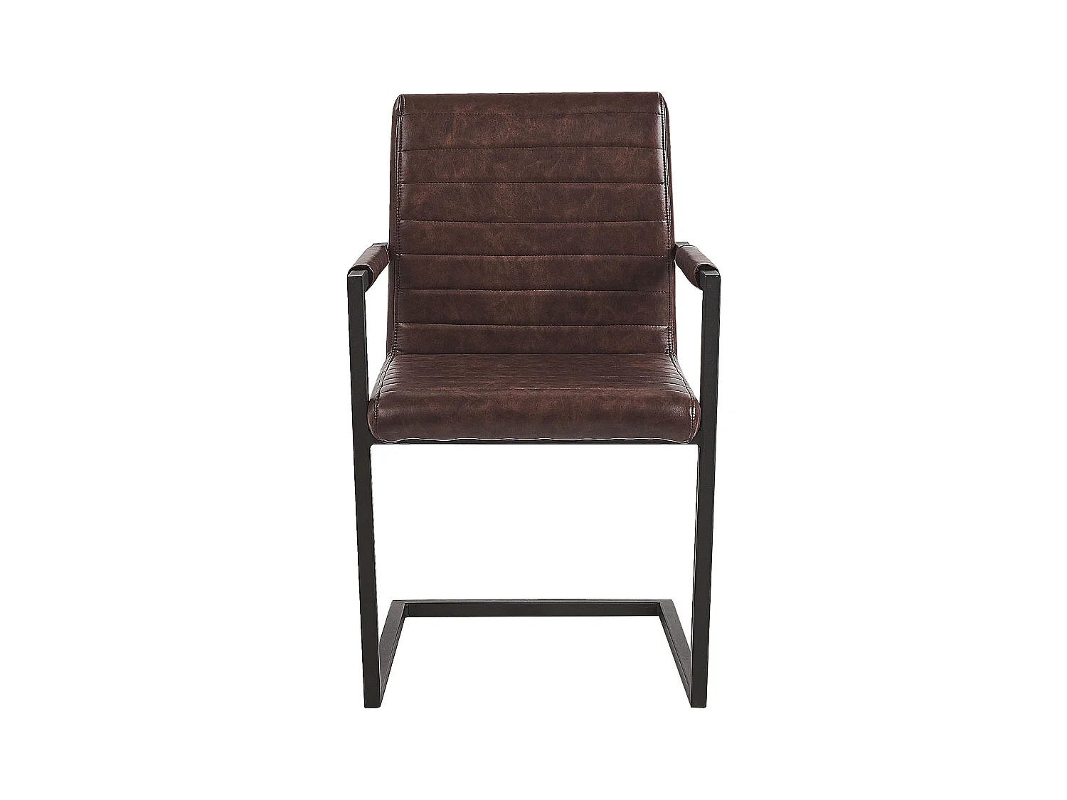 Lot de 2 chaises de salle à manger BUFORD Cuir PU Marron foncé
