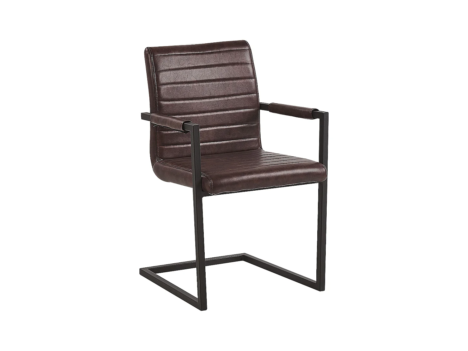 Lot de 2 chaises de salle à manger BUFORD Cuir PU Marron foncé