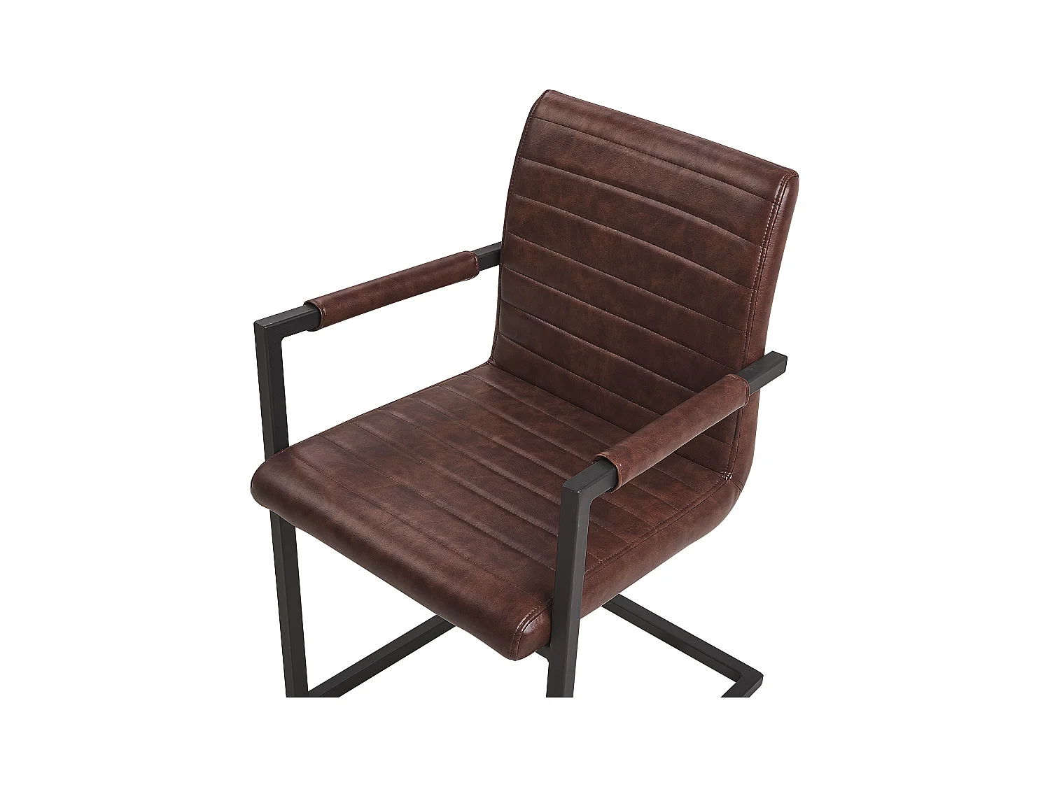 Lot de 2 chaises de salle à manger BUFORD Cuir PU Marron foncé