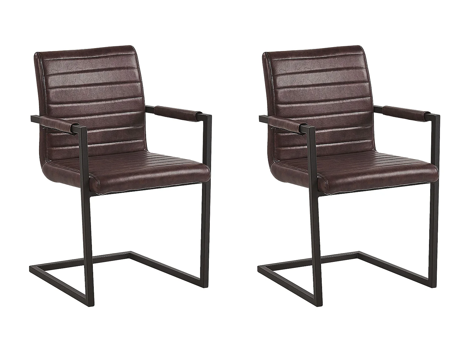 Set van 2 eetkamerstoelen BUFORD Kunstleer Donkerbruin