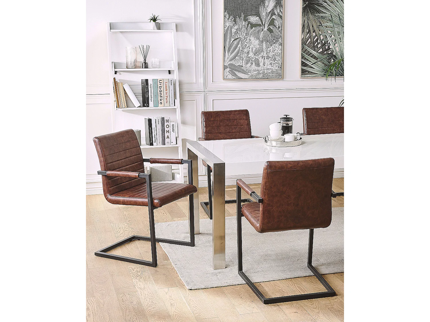 Set van 2 eetkamerstoelen BUFORD Kunstleer Donkerbruin