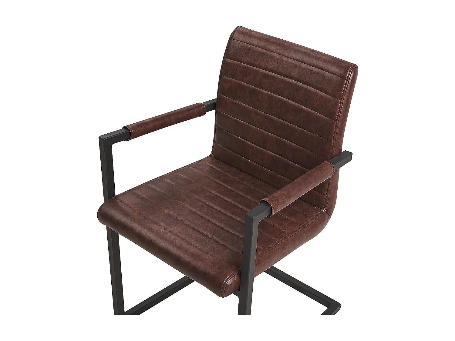 Set van 2 eetkamerstoelen BUFORD Kunstleer Donkerbruin