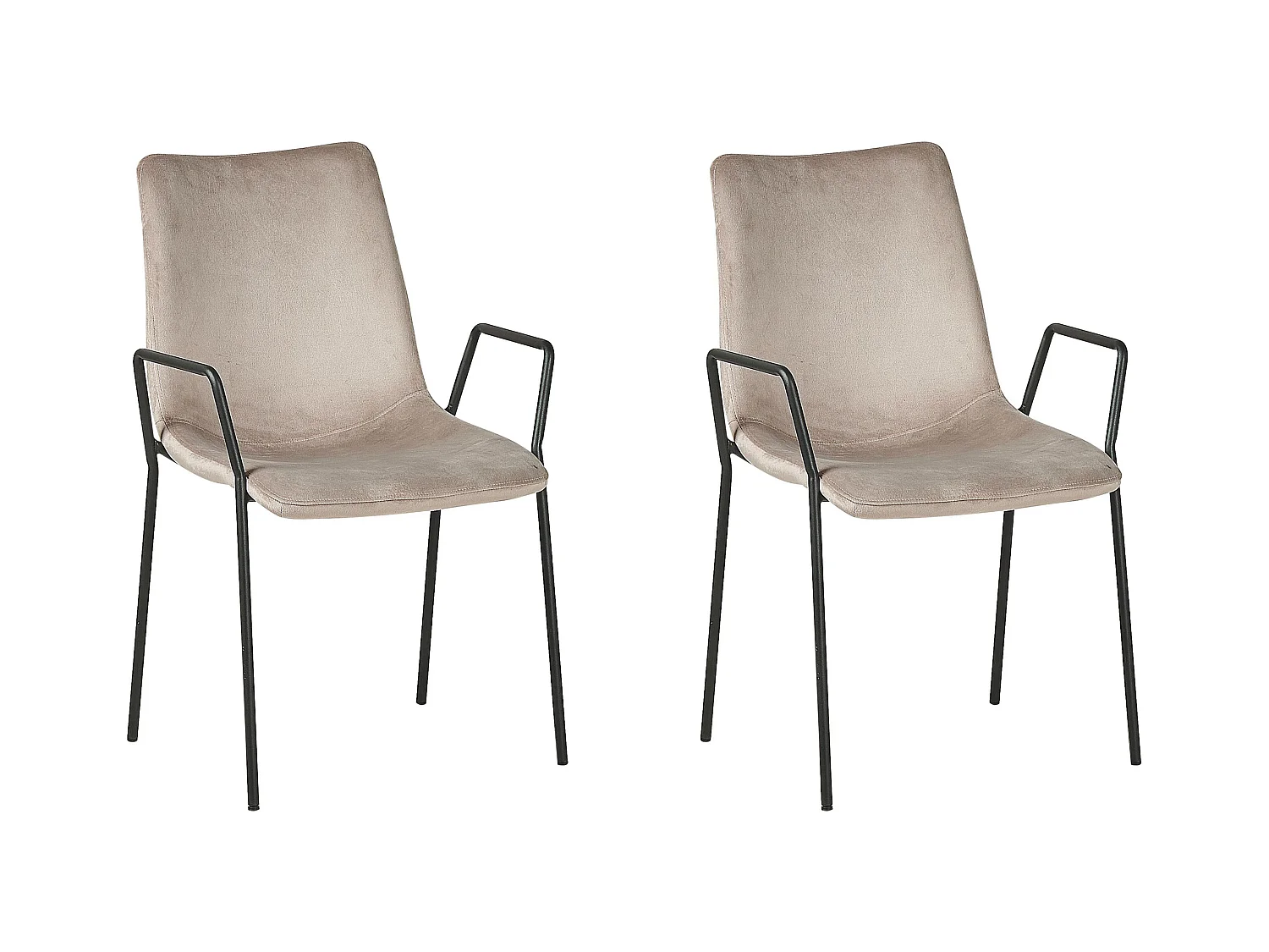 Moderner Esszimmrtisch 2er Set Taupe Samtstoff Metallgestell Jefferson