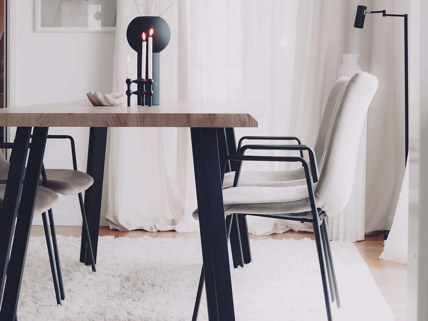 Lot de 2 chaises de salle à manger JEFFERSON Velours Taupe