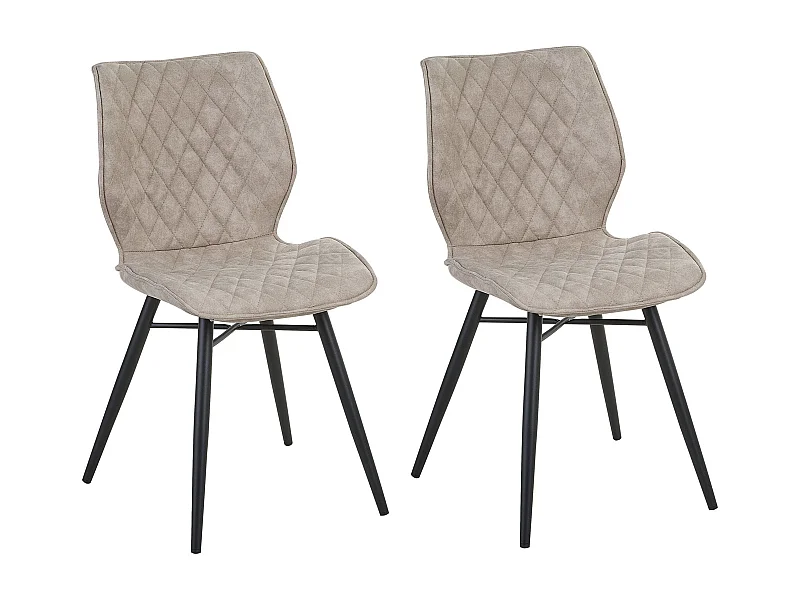 Esszimmerstuhl 2er Set in Beige moderner Polsterstuhl Lisle