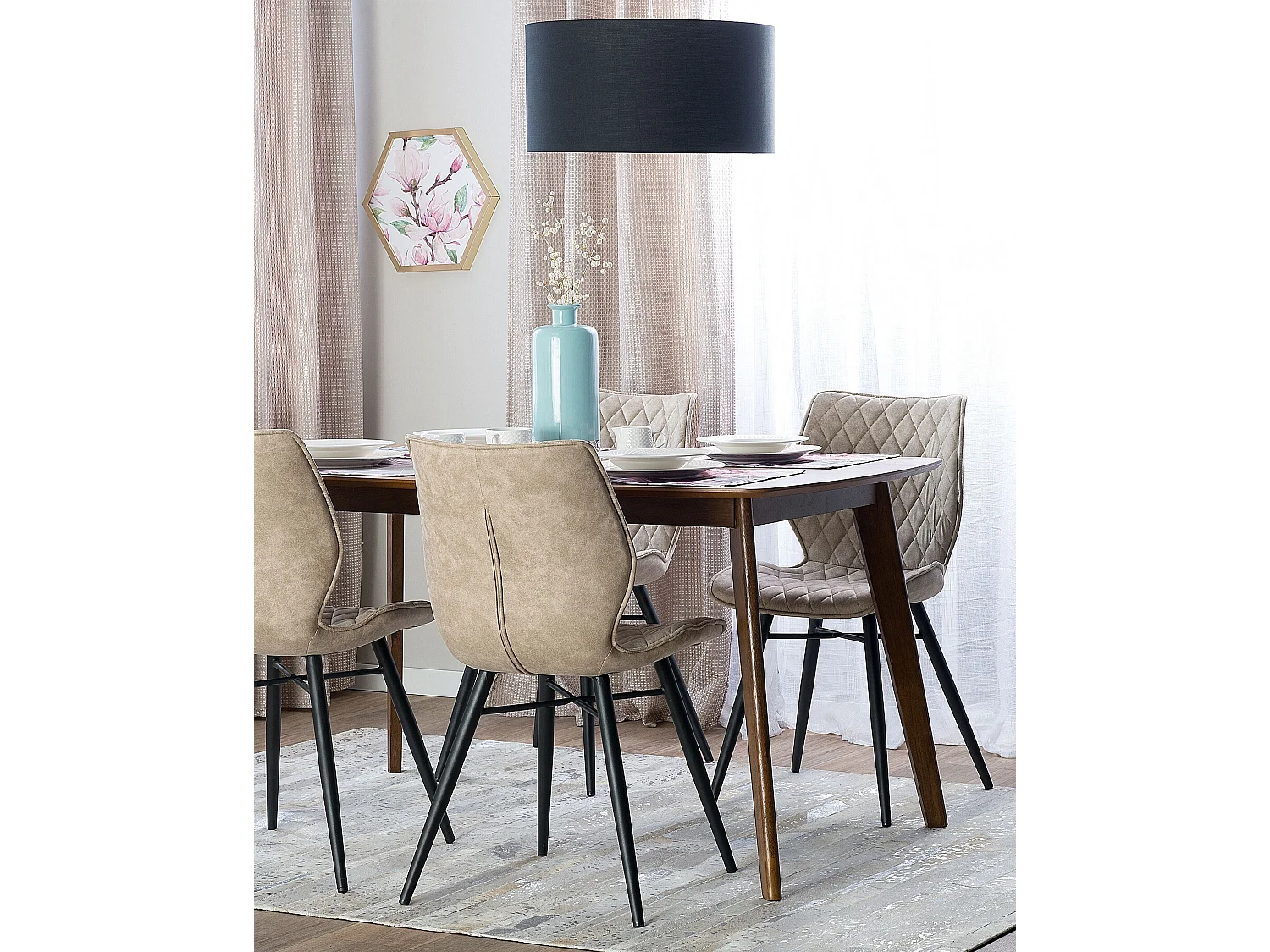 Set van 2 eetkamerstoelen LISLE Beige