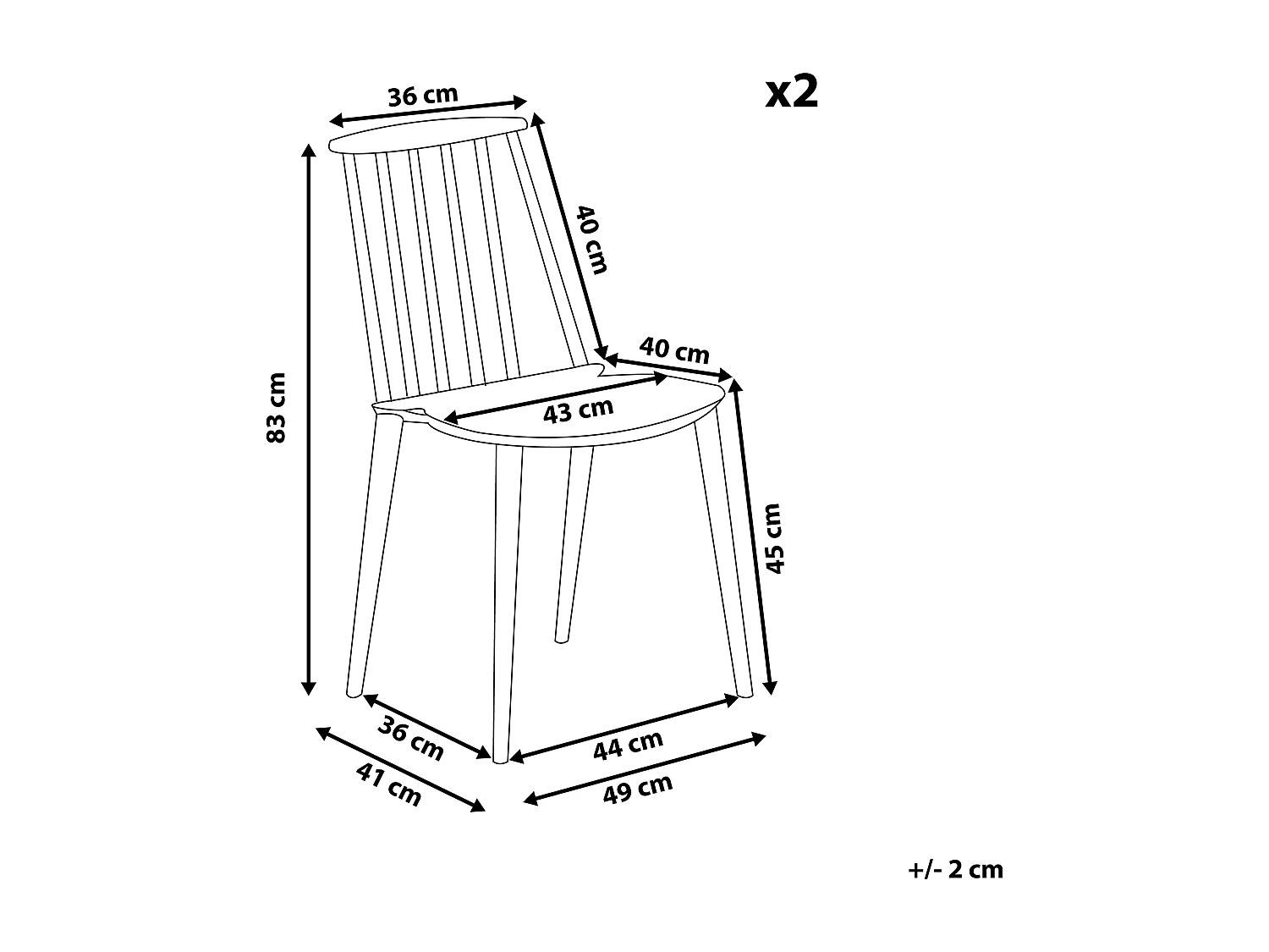 Set di 2 sedie da pranzo VENTNOR Nero