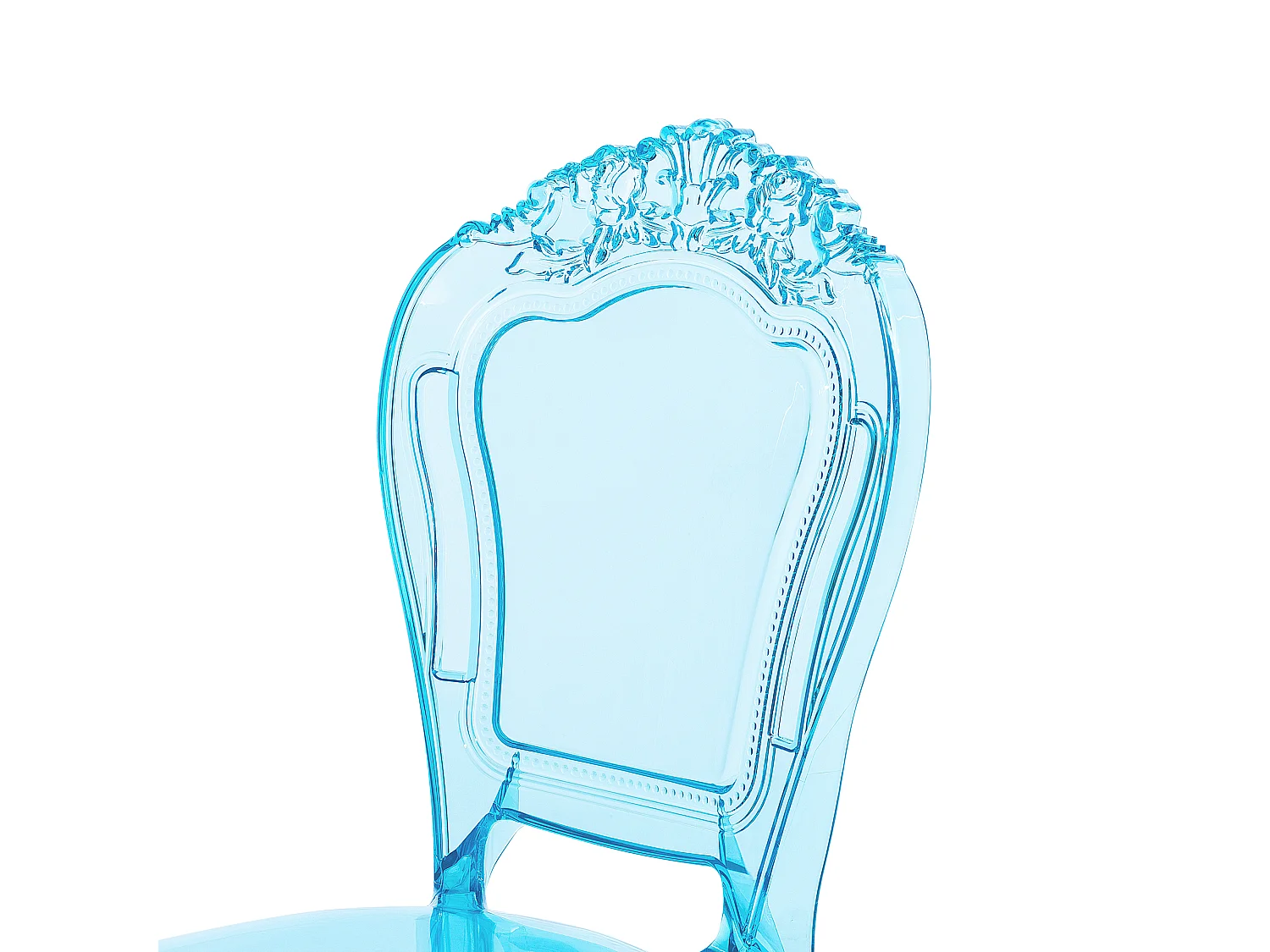 Barock Stuhl Kunststoff 2er Set transparent blau 2er Set stapelbar Vermont