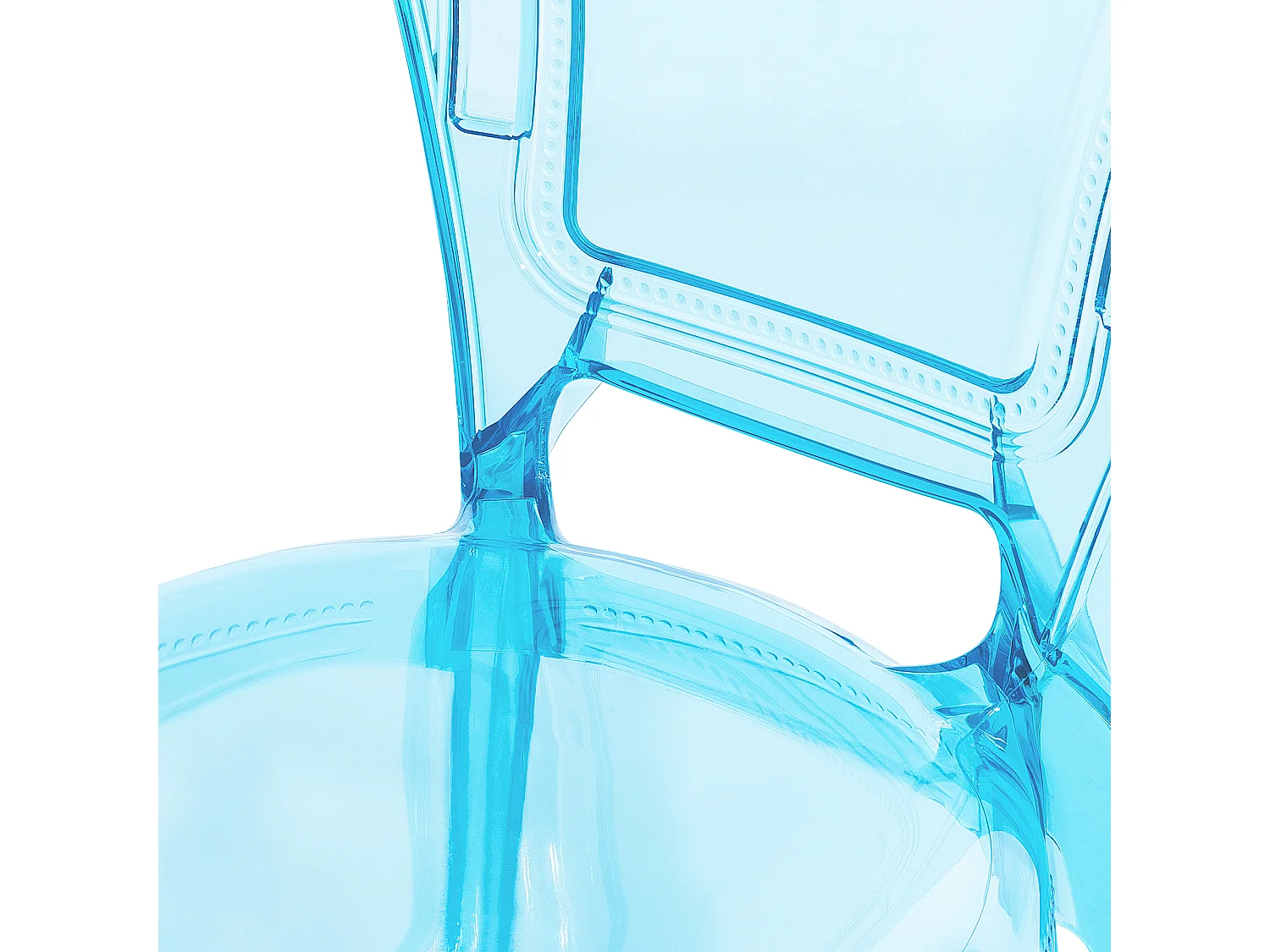 Barock Stuhl Kunststoff 2er Set transparent blau 2er Set stapelbar Vermont