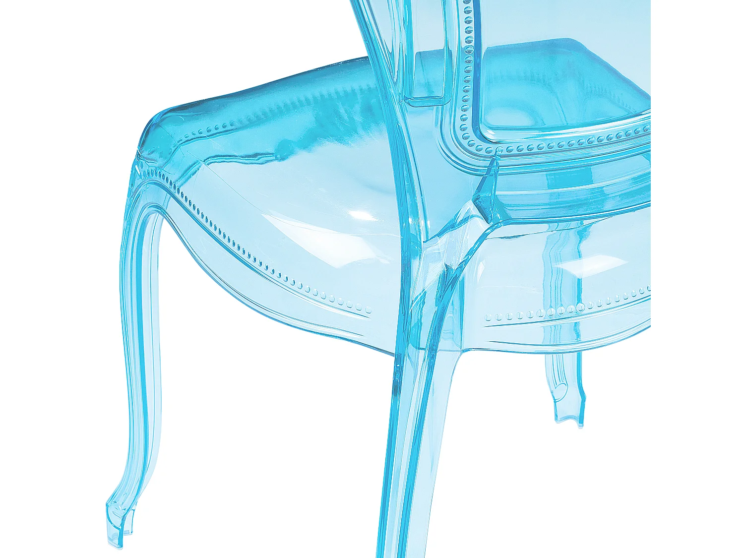 Barock Stuhl Kunststoff 2er Set transparent blau 2er Set stapelbar Vermont