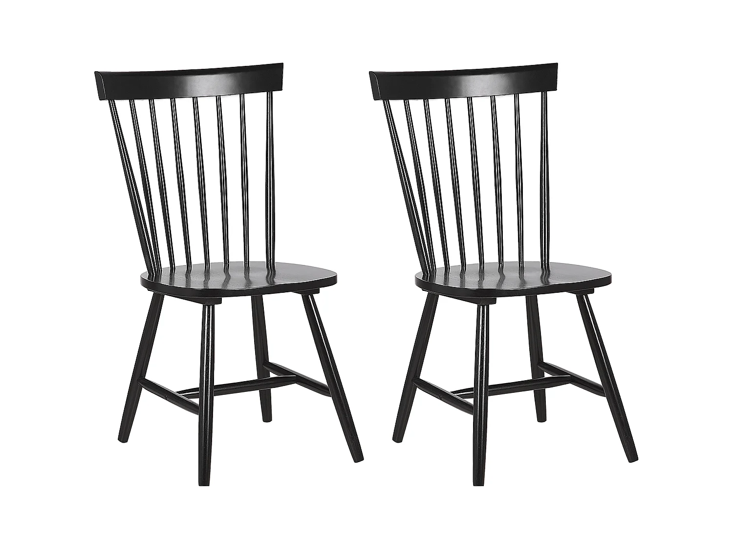 Lot de 2 chaises de salle à manger BURGES Bois Noir