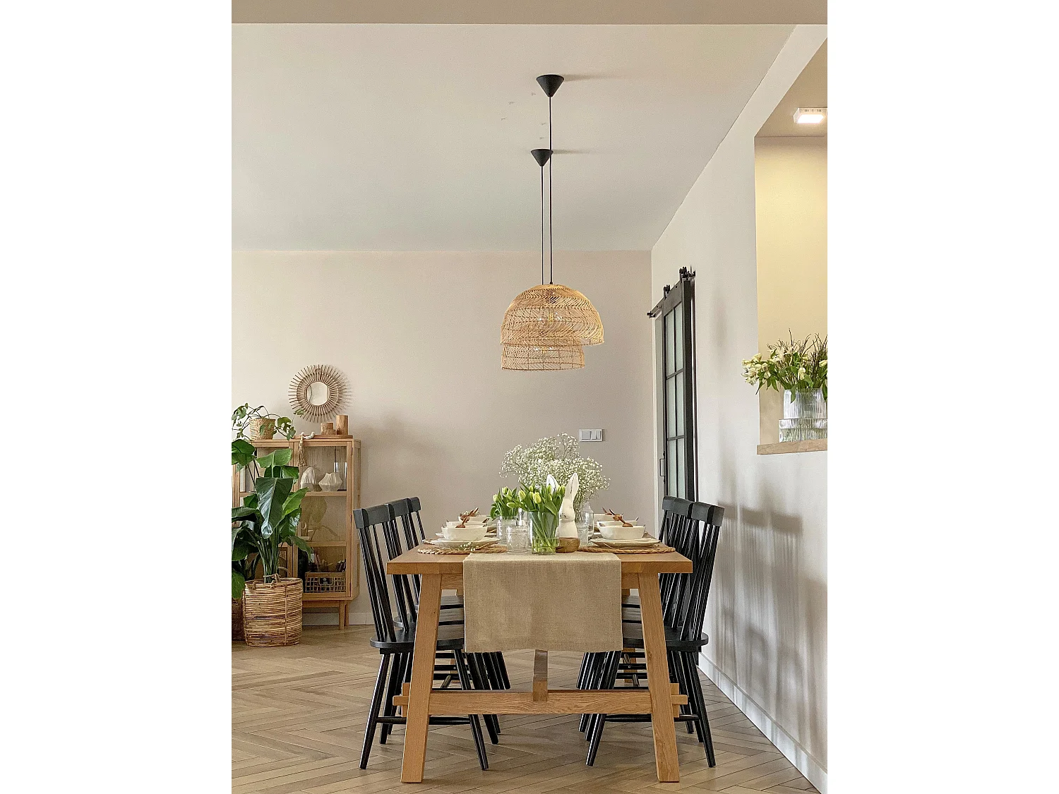 Lot de 2 chaises de salle à manger BURGES Bois Noir