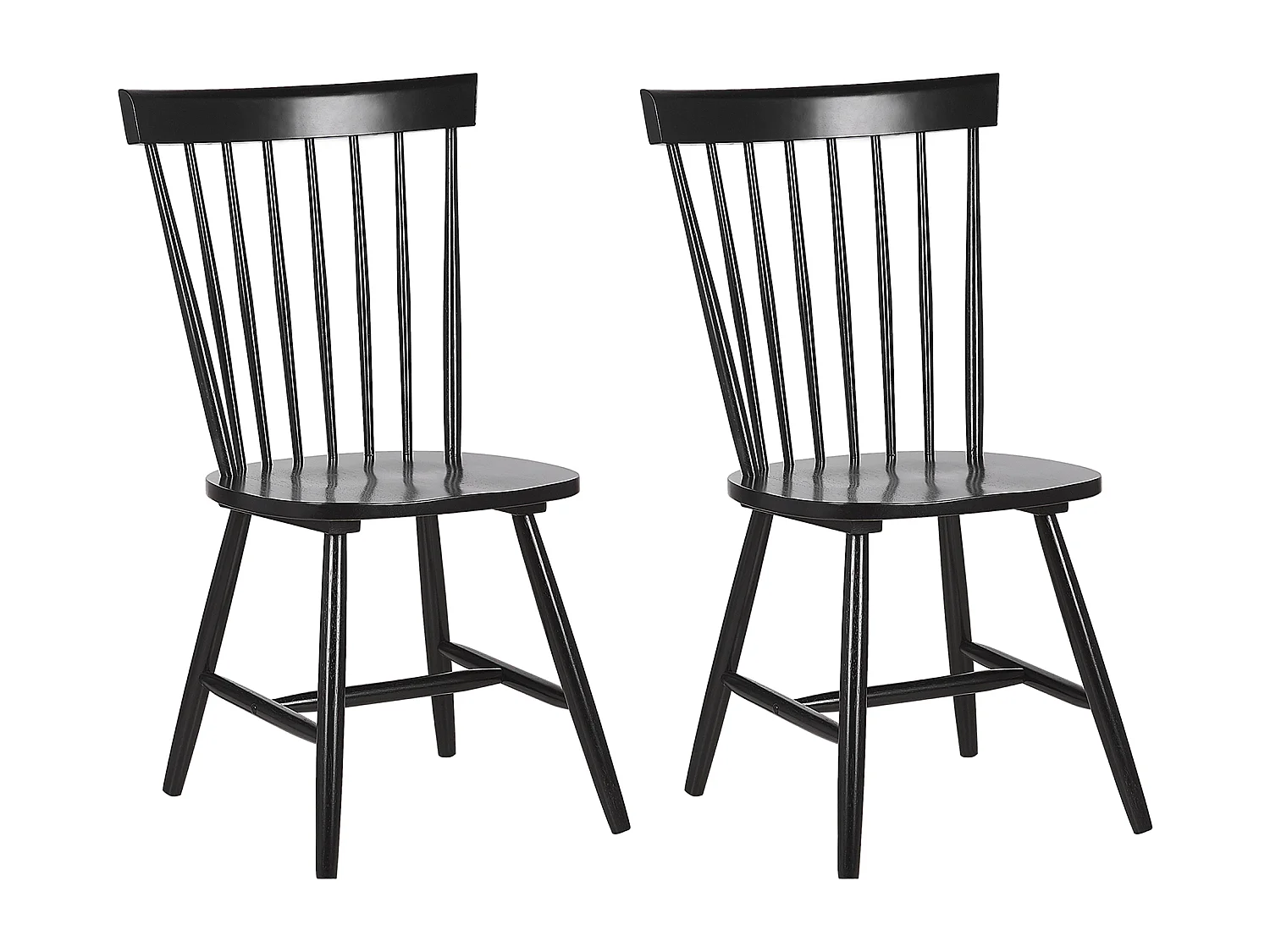 Lot de 2 chaises de salle à manger BURGES Bois Noir