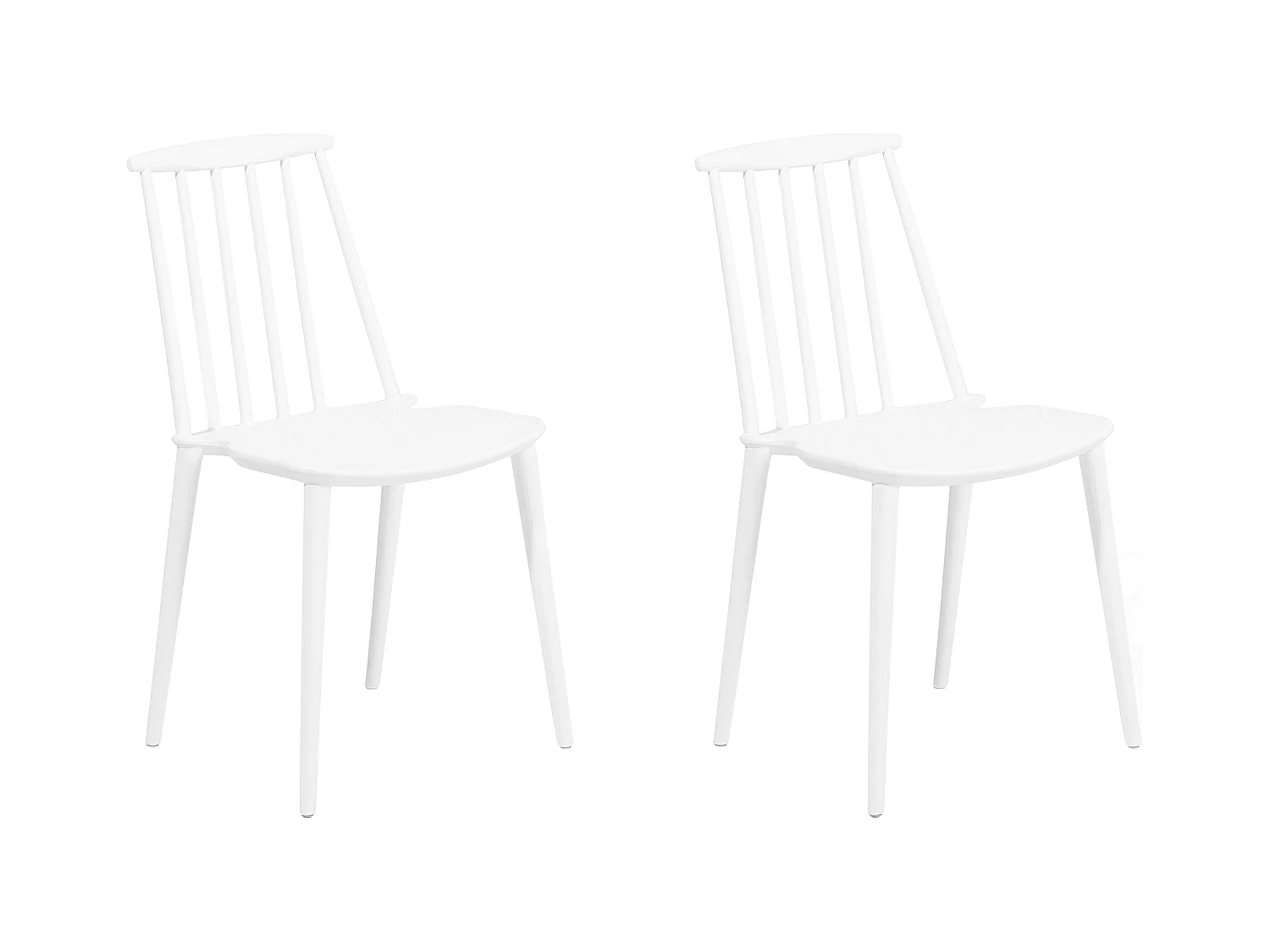 Modernes, weißes Stuhl-Set aus Kunststoff Ventnor