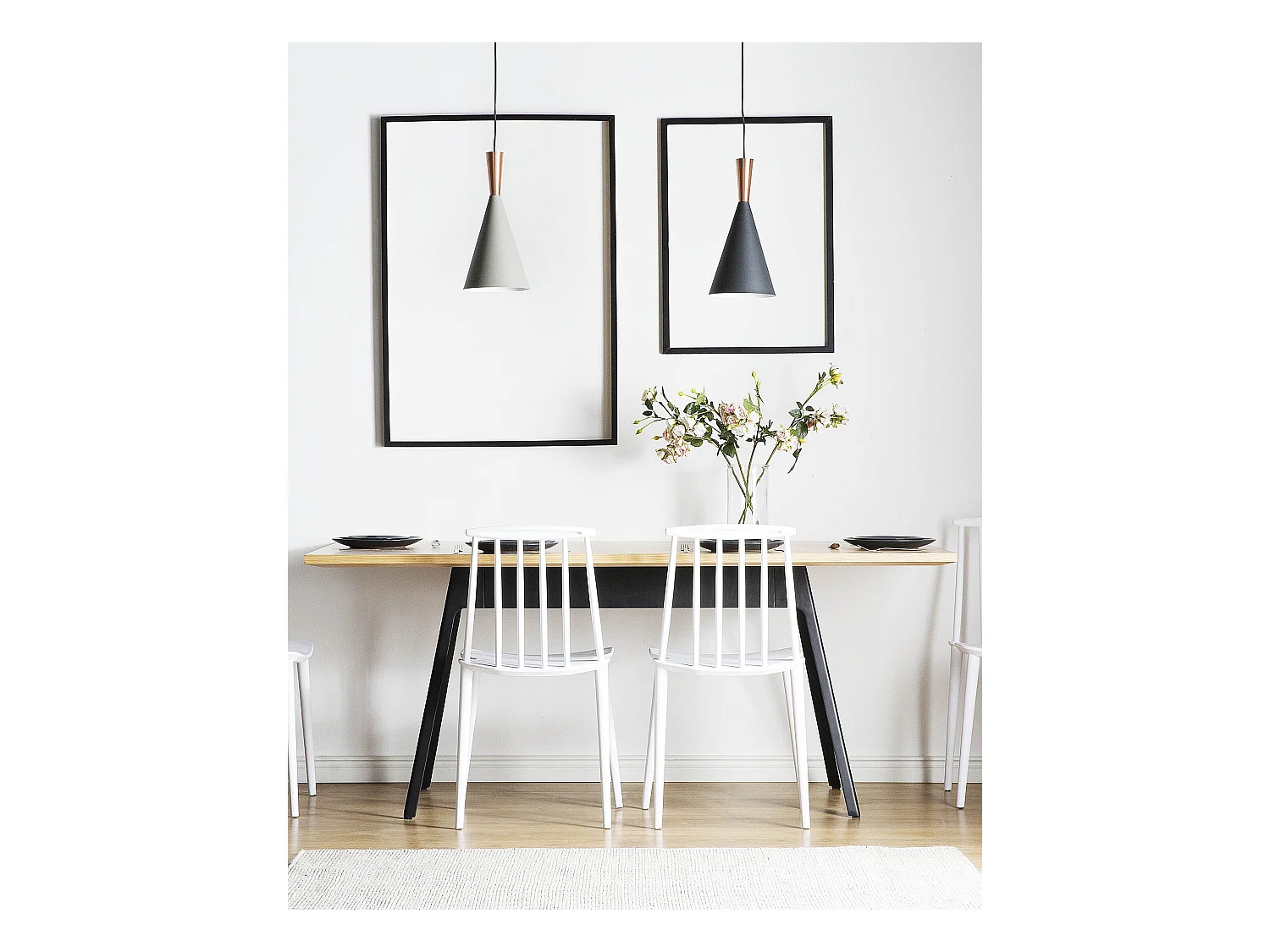 Modernes, weißes Stuhl-Set aus Kunststoff Ventnor