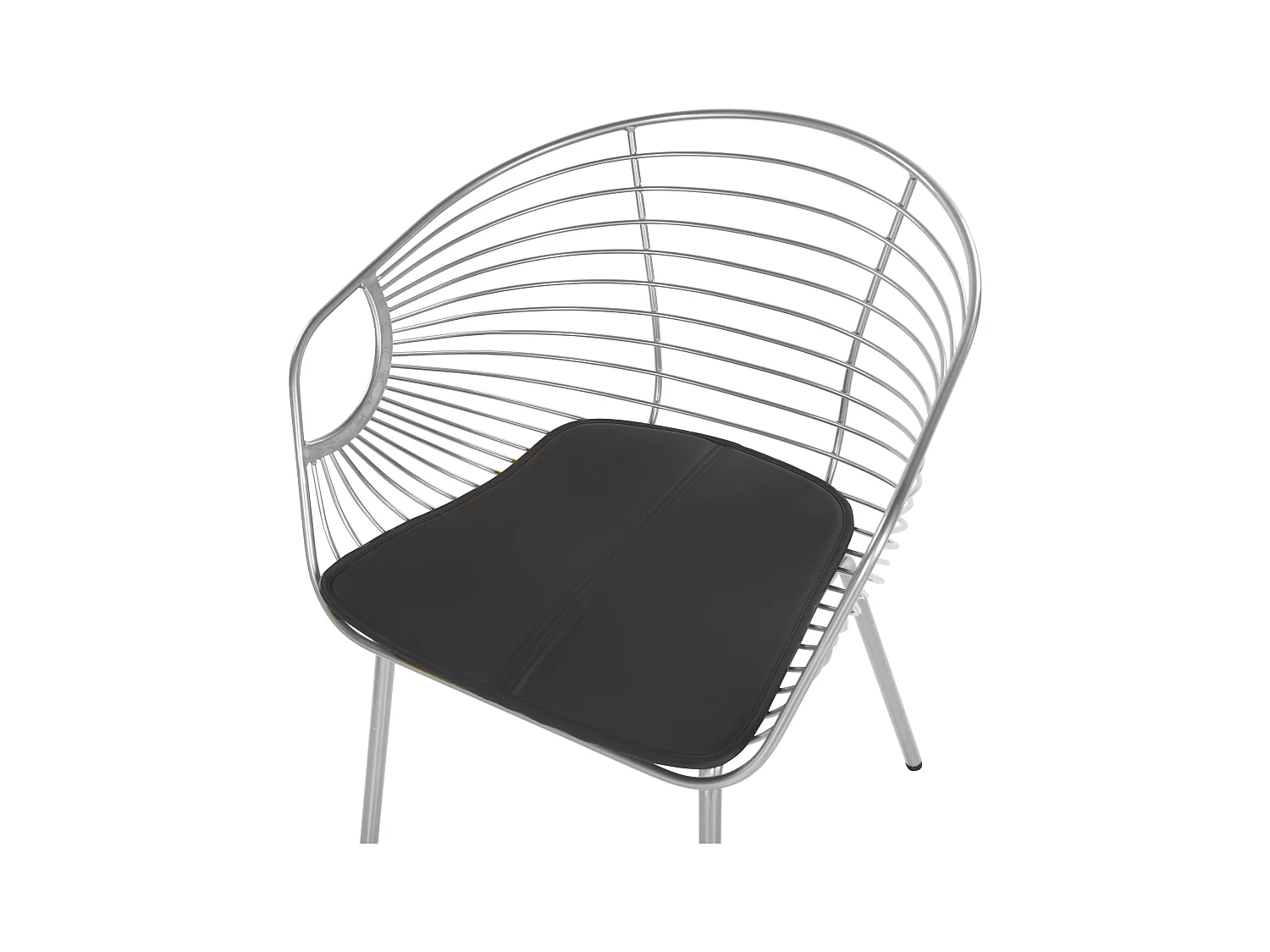 2er Set Essstuhl silber Metallic-Effekt Sitzpolster aus Kunstleder Hoback