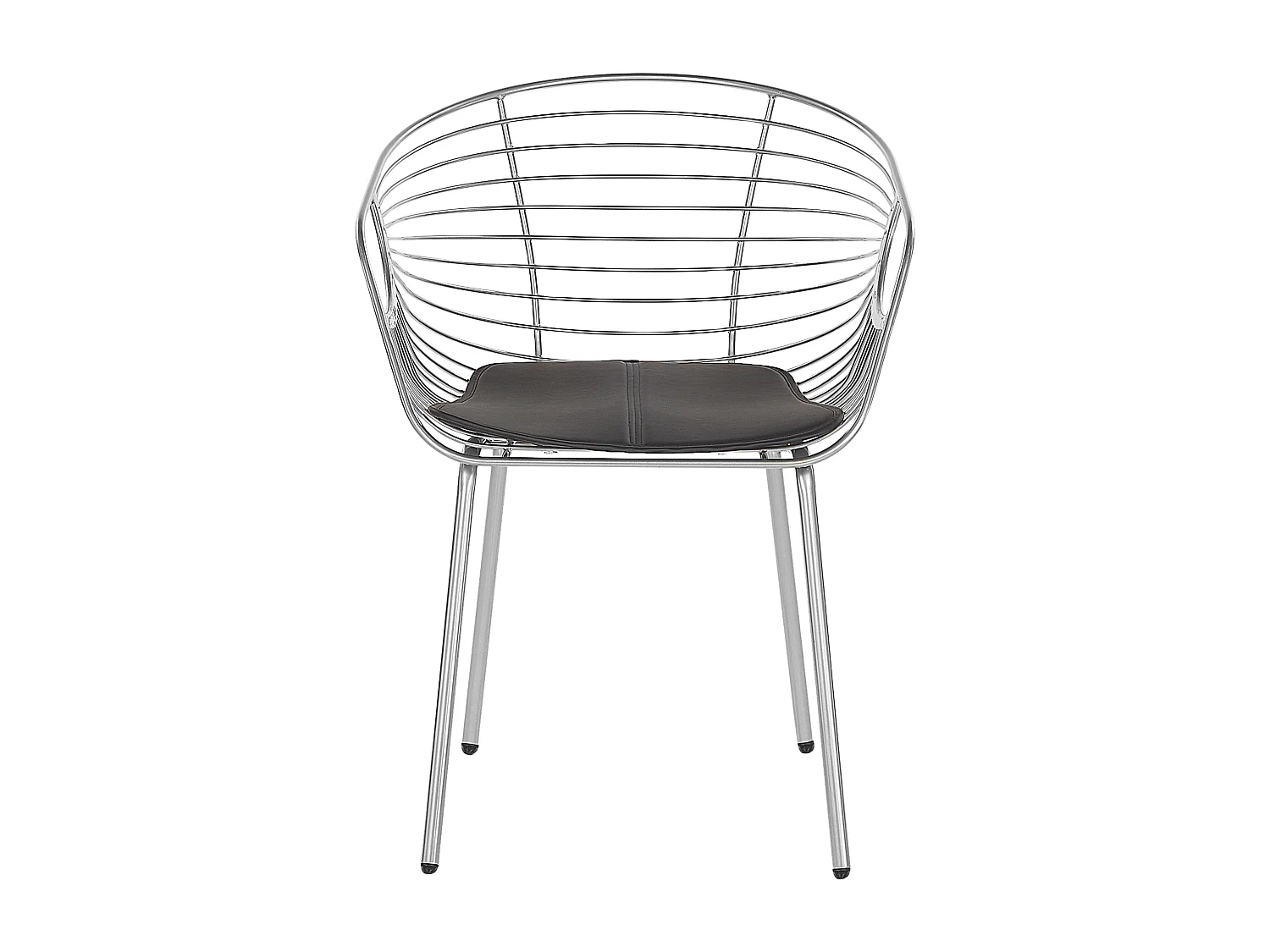 Lot de 2 chaises de salle à manger HOBACK Métal Argenté