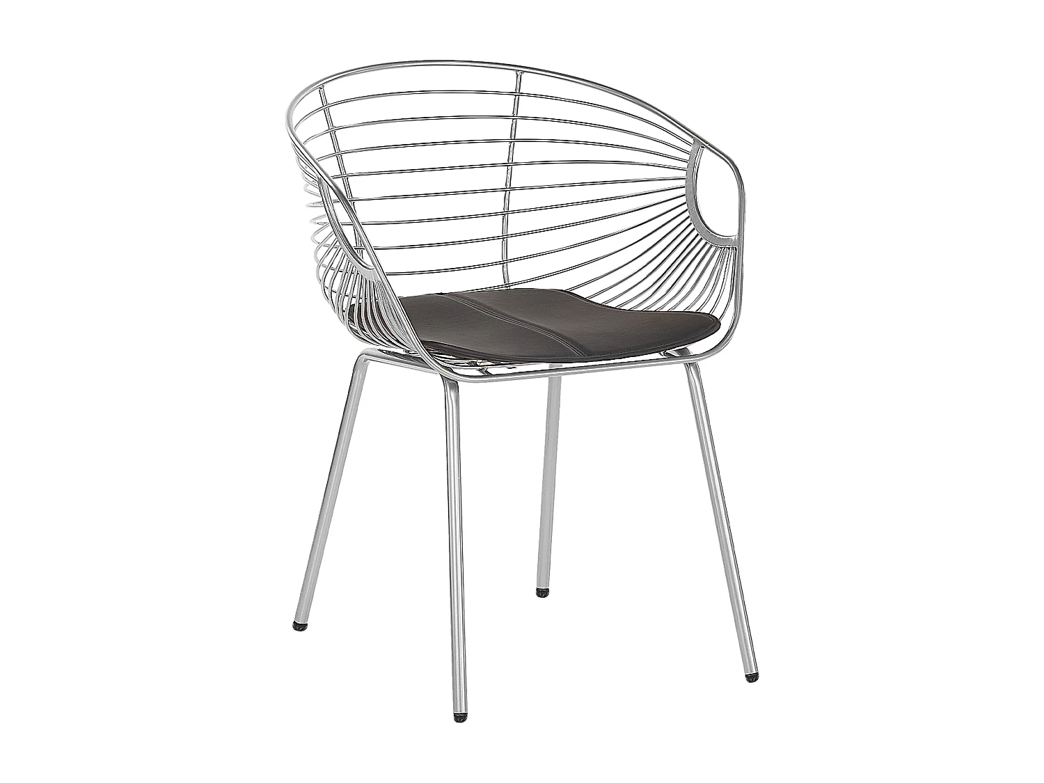 Lot de 2 chaises de salle à manger HOBACK Métal Argenté